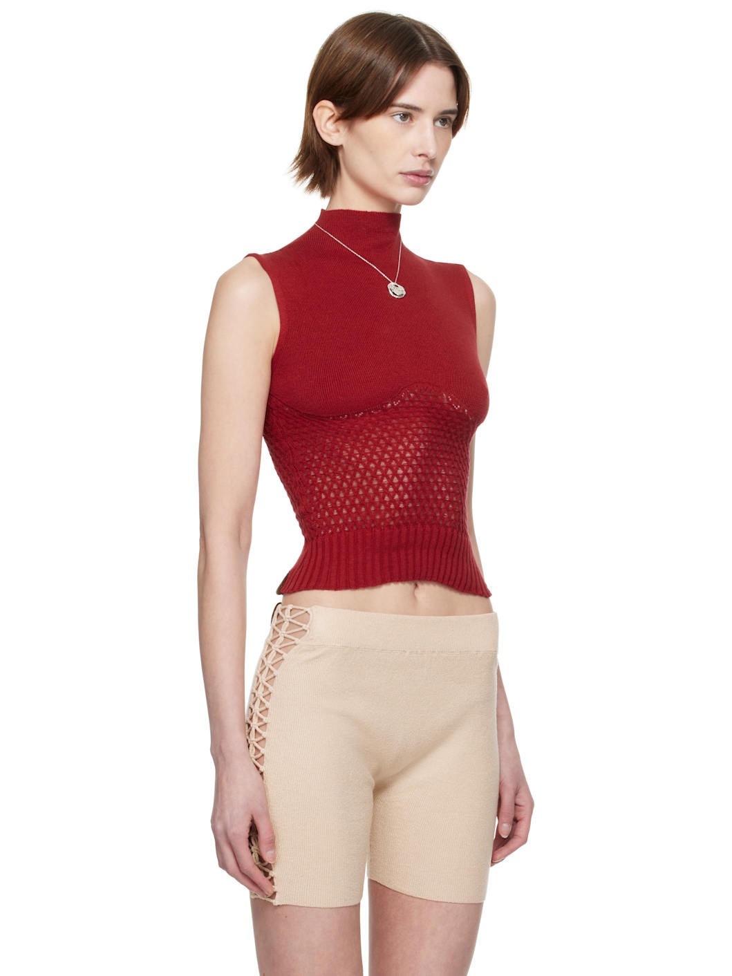 SSENSE Exclusive Red Honeycomb Sleeveless Top - 2