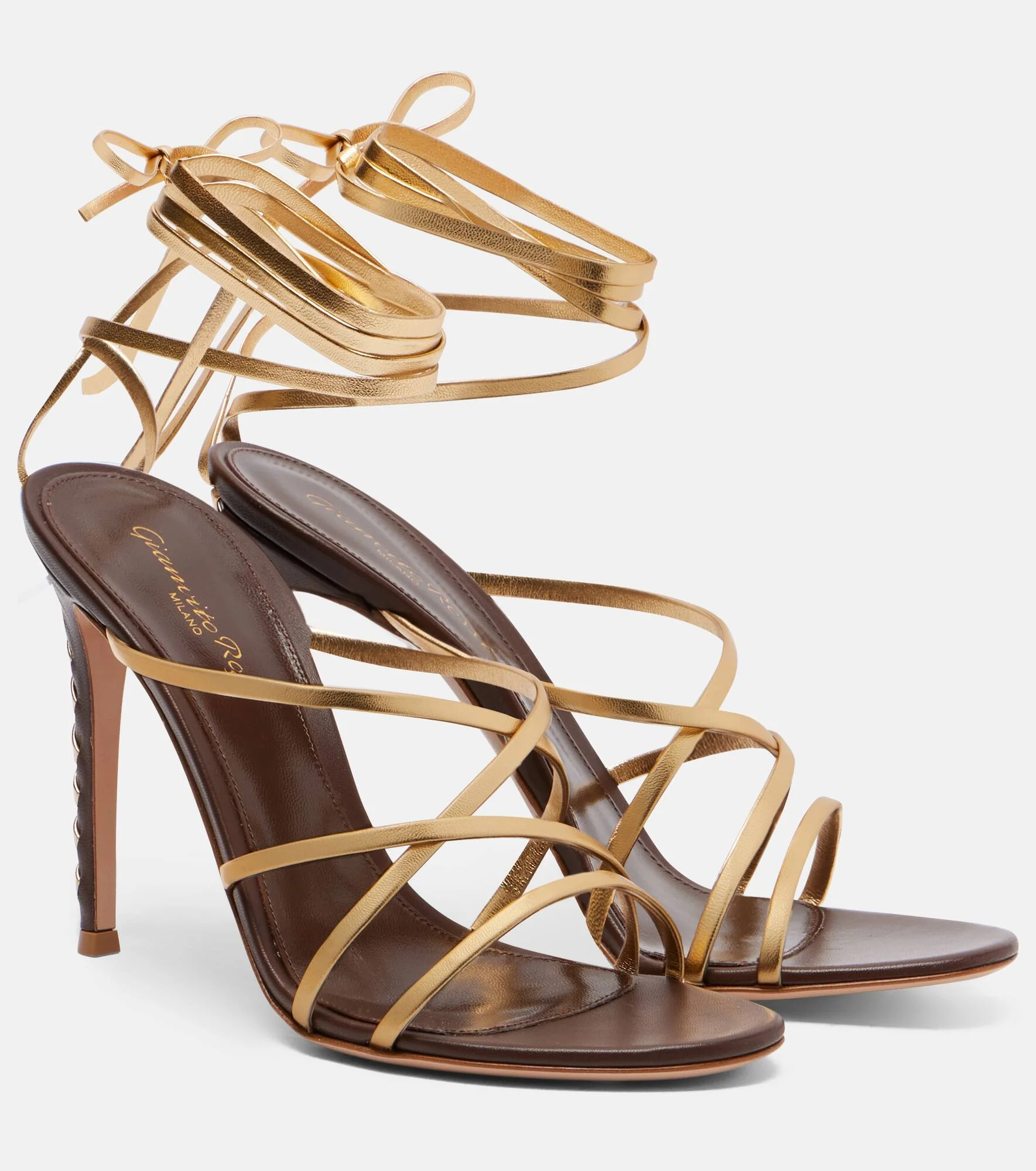 Metallic leather sandals - 1