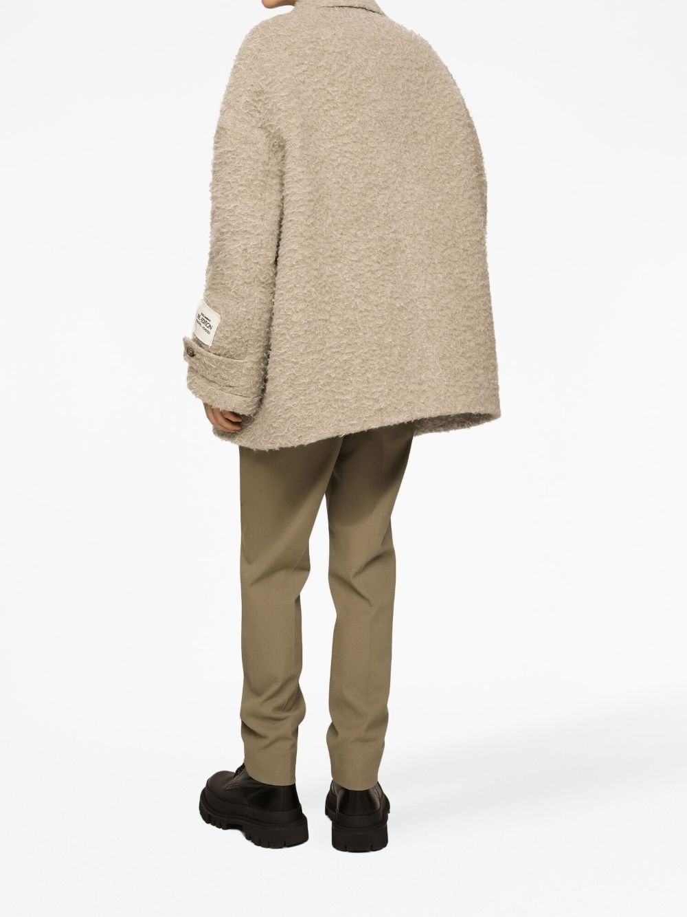 double-breasted brushed peacoat - 4