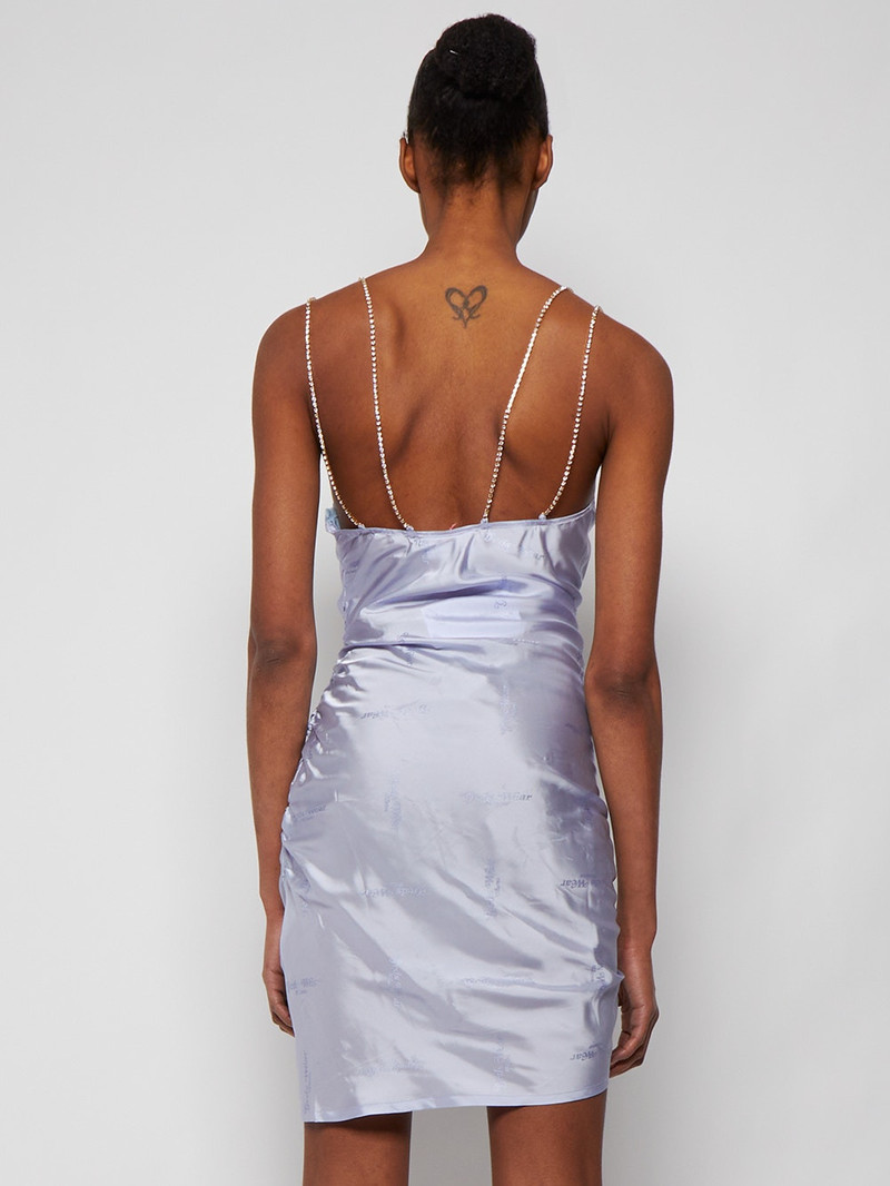 Asymmetrical Gathered Logo Dress New Light Blue 5