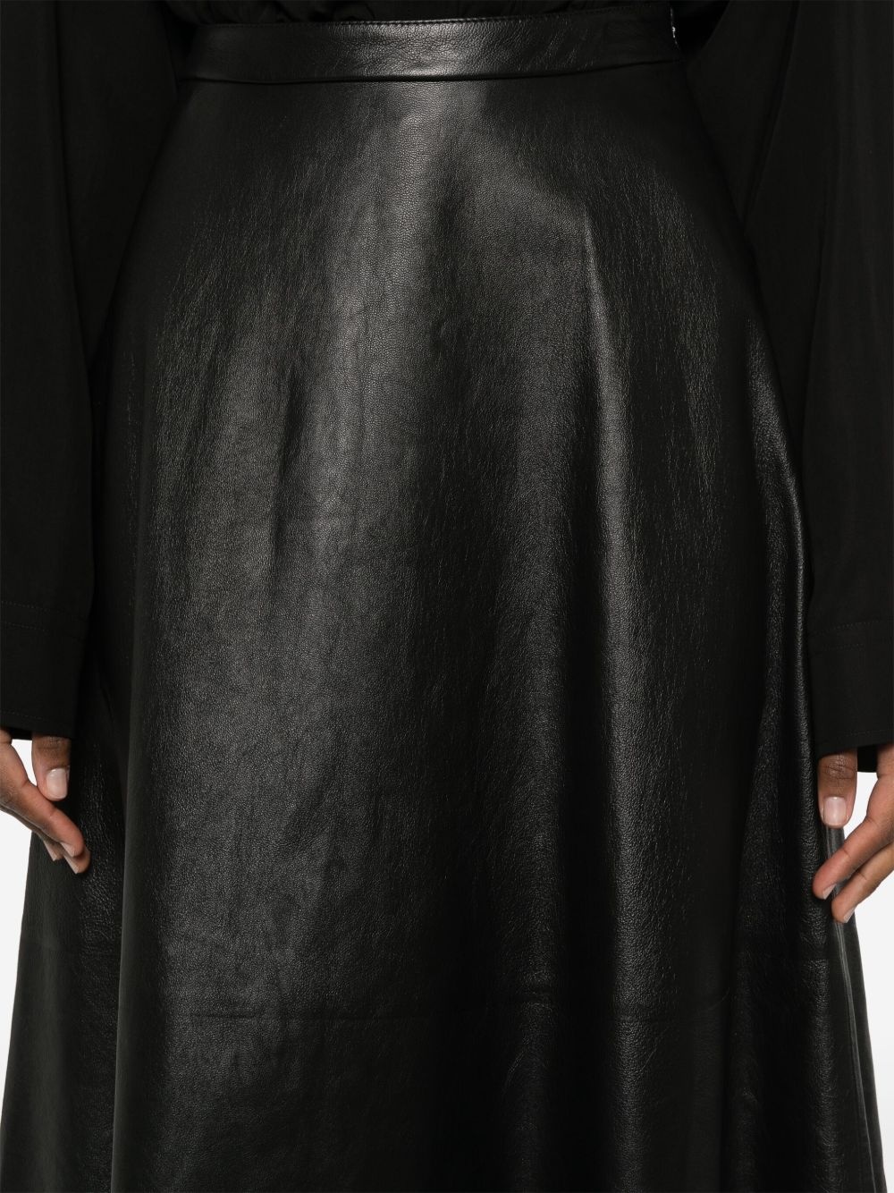 leather midi skirt - 5