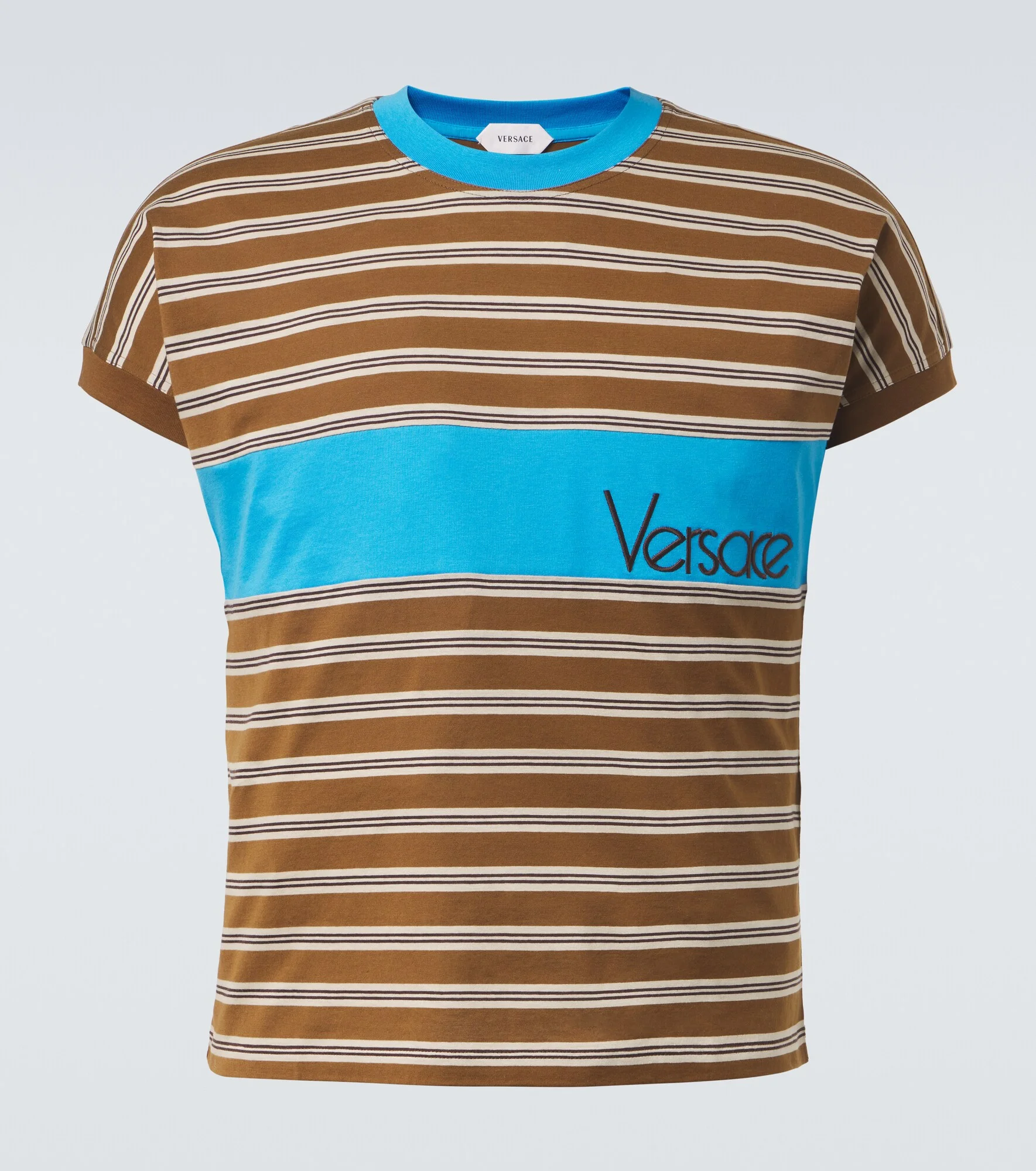 Logo striped cotton T-shirt - 1