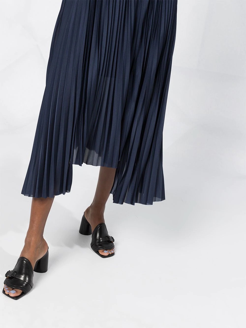 asymmetric pleated skirt - 3