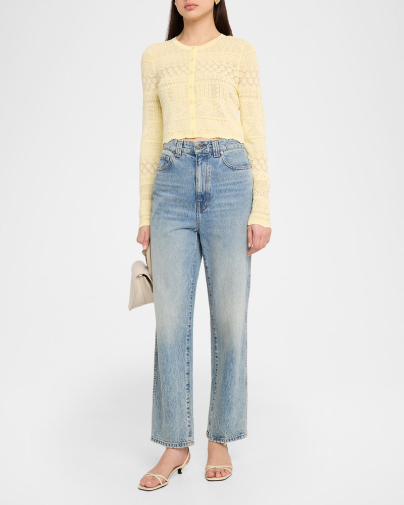 LoveShackFancy Brigette Pointelle Knit Cardigan outlook