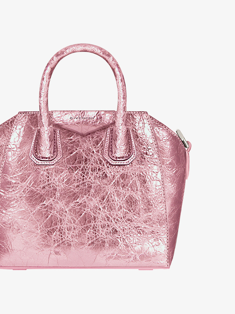 MICRO ANTIGONA BAG IN LAMINATED LEATHER 6