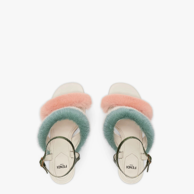 Pink mink high-heeled sandals 4