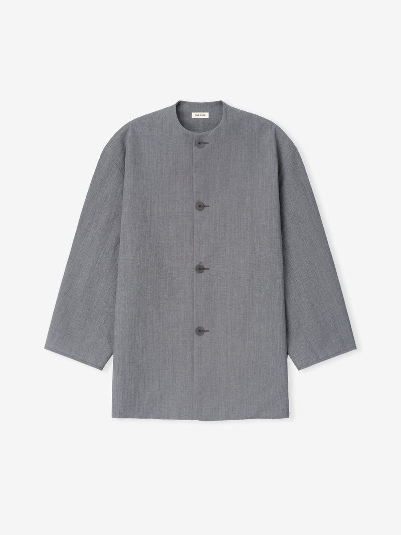 Wool Linen Collarless Sport Jacket - 1