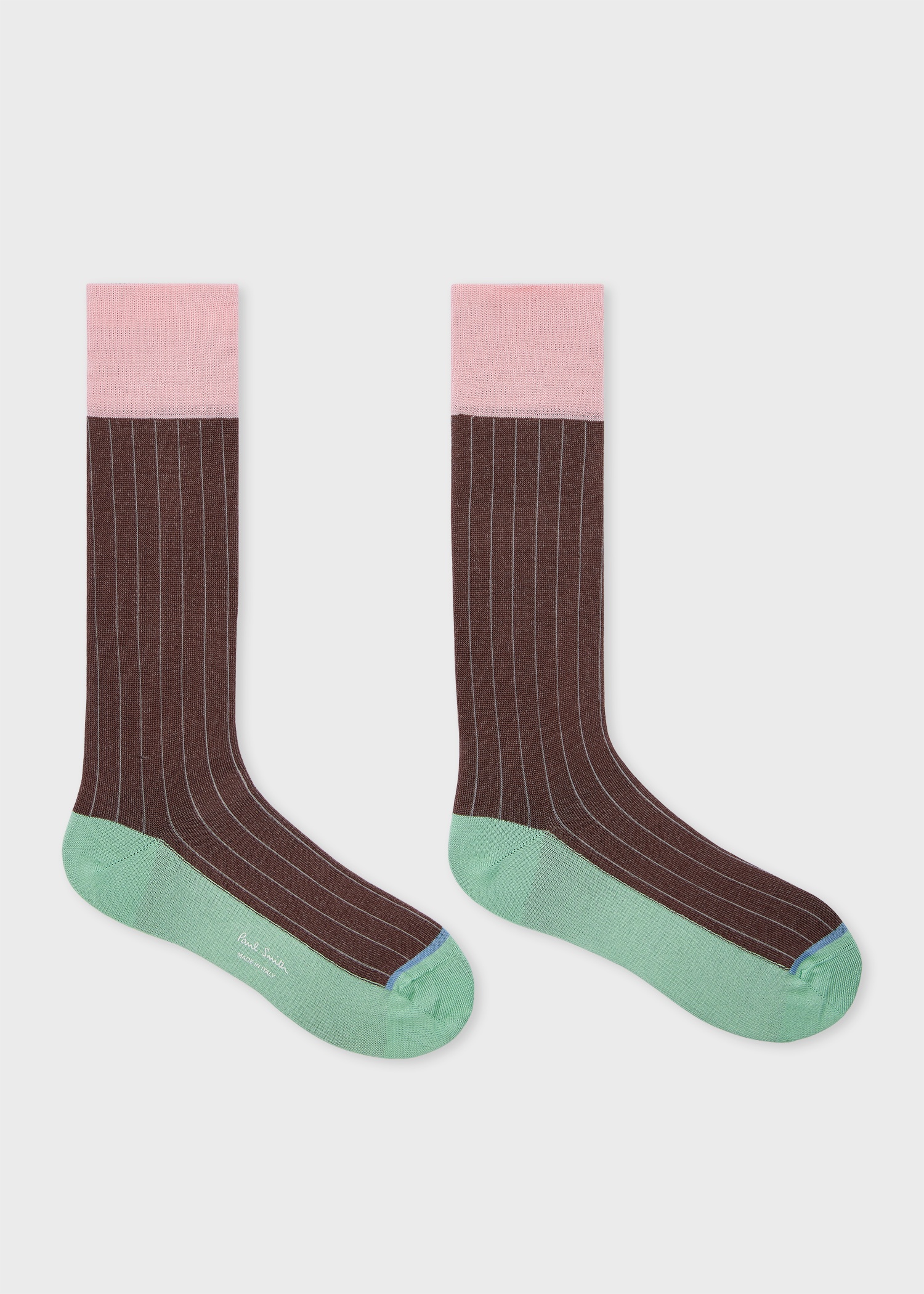 Brown Colour-Block Socks - 3