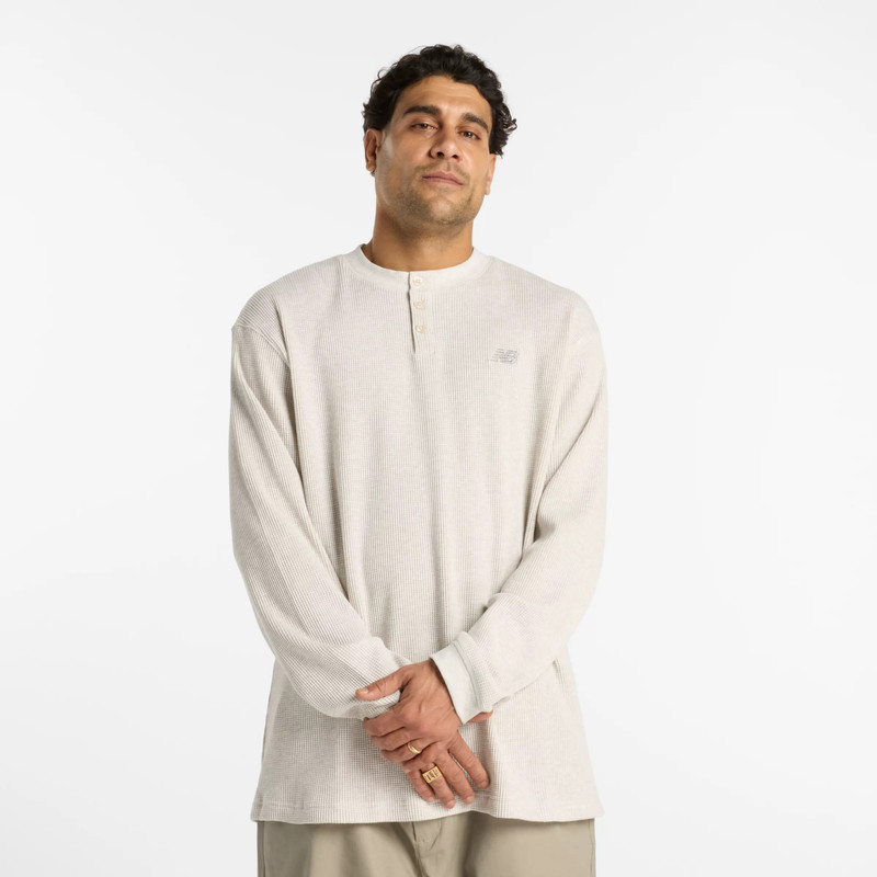 Men's Numeric Waffle Knit Long Sleeve Henley 1