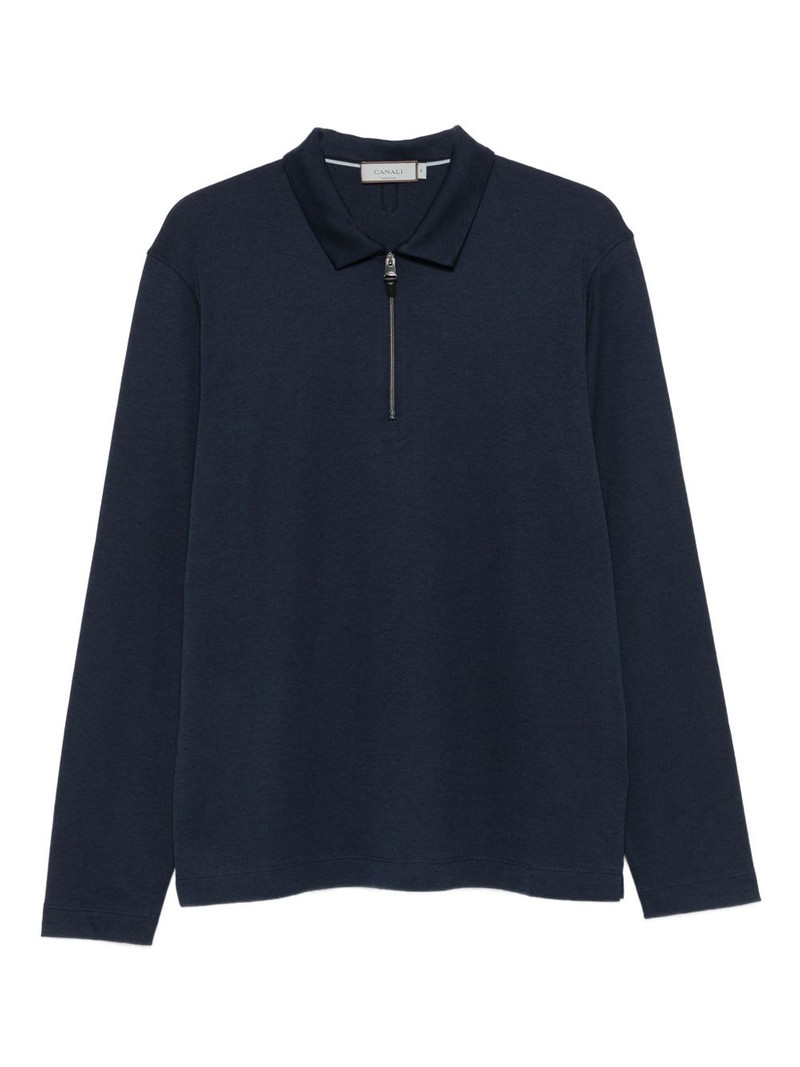 zip-neck long-sleeve sweater 1