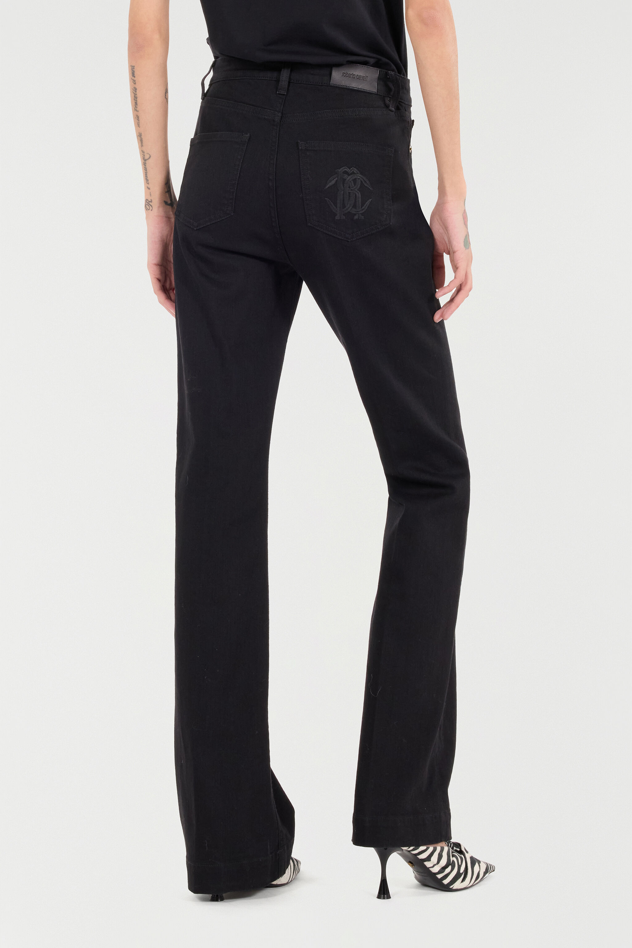 Jeans With Mirror Snake Monogram - 4