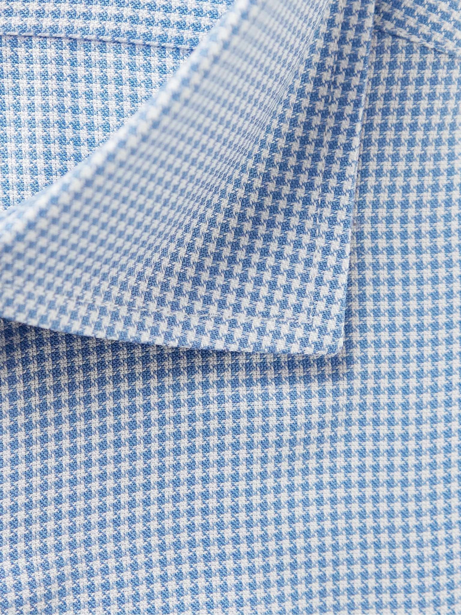 Light-Blue Slim-Fit Puppytooth Woven Shirt - 2