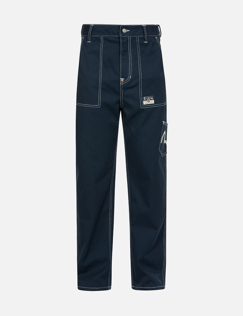 SEAGULL EMBROIDERY WITH CONTRASTING STITCH STRAIGHT FIT CARGO PANTS 1