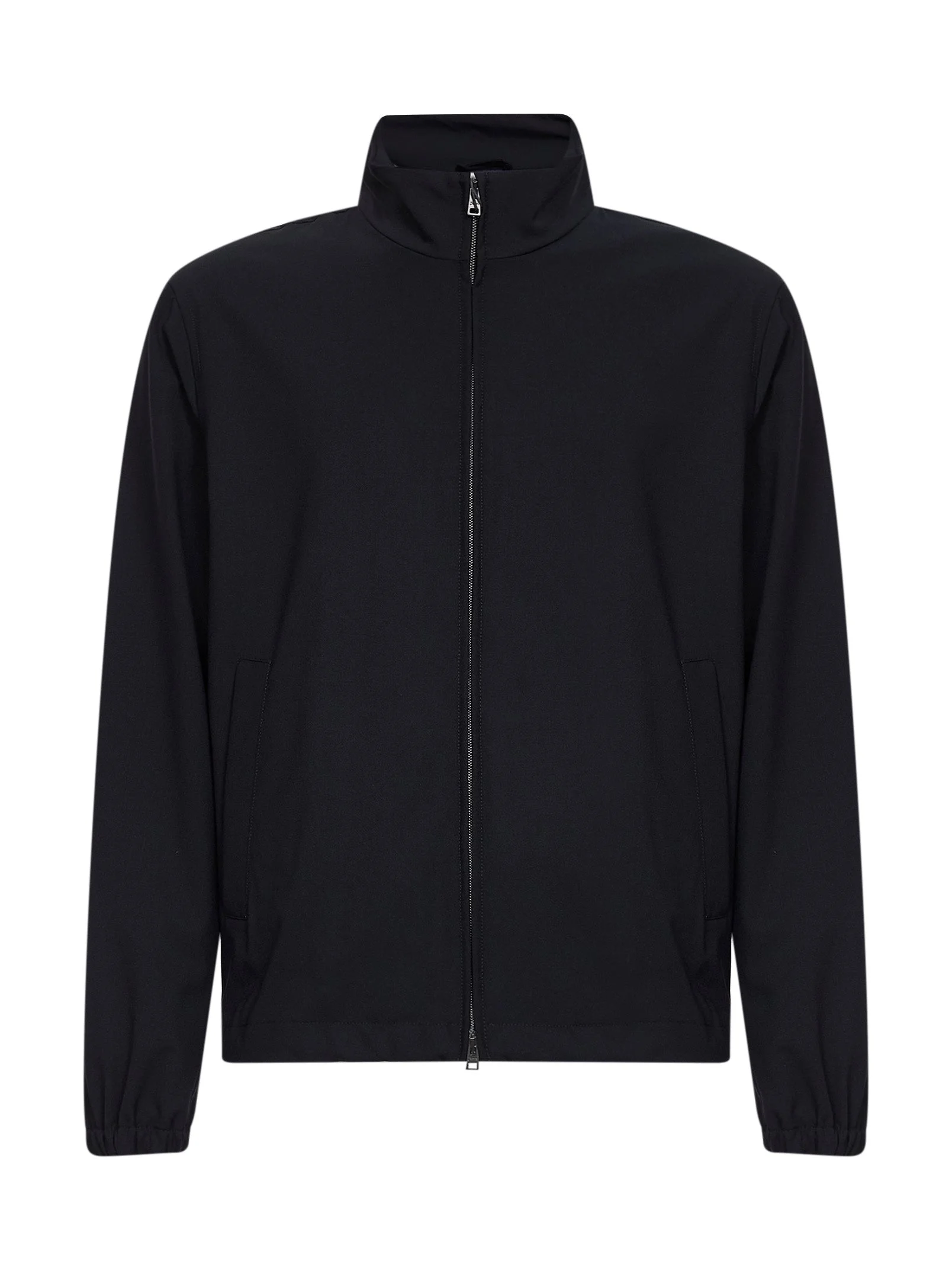 Navy blue stretch cool wool blend jacket - 1