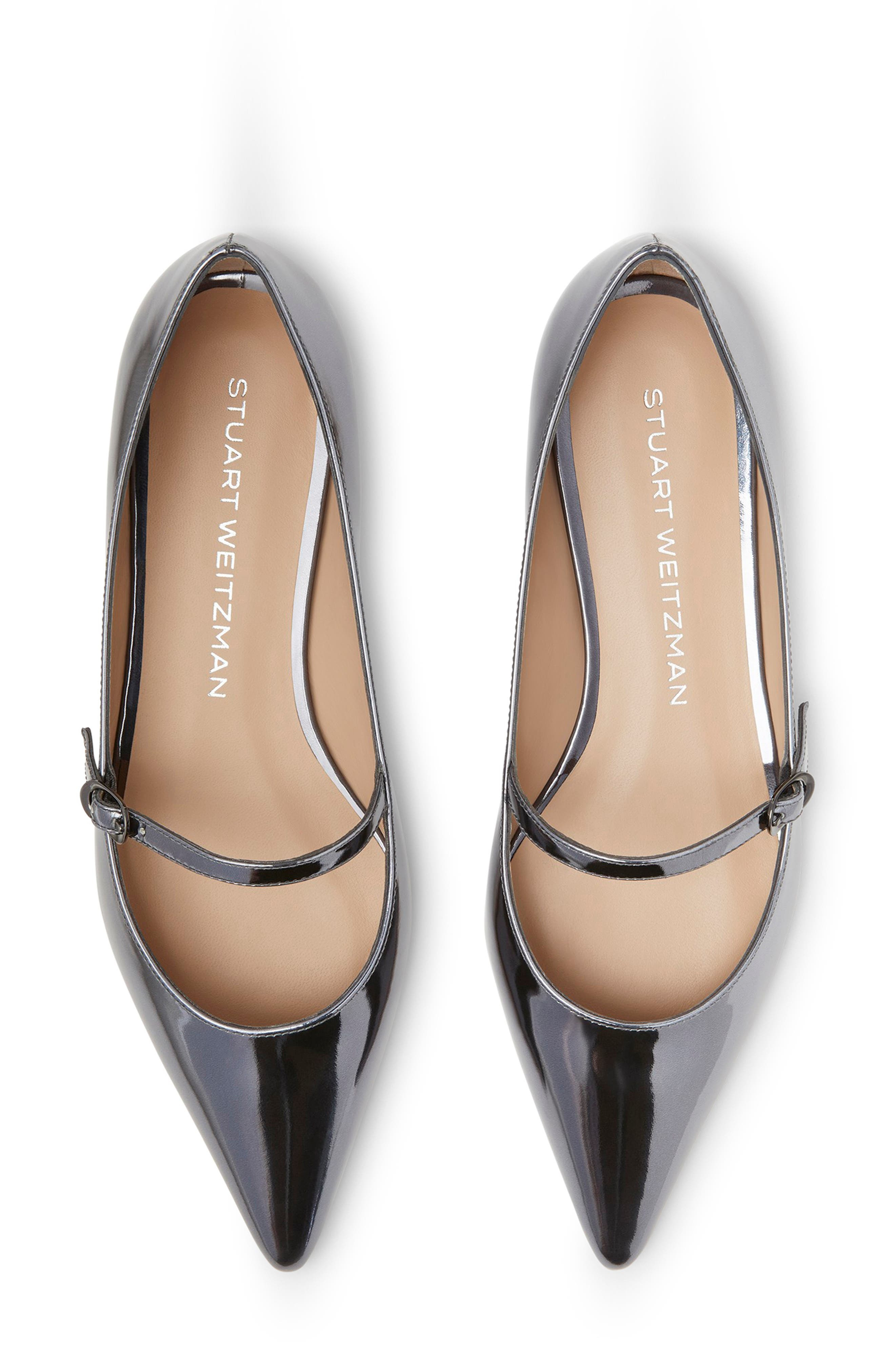Stuart Weitzman Emilia Mary Jane Flat in Cool Gray Patent at Nordstrom - 3
