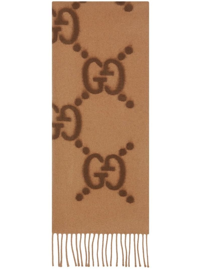 GG logo wool scarf - 1
