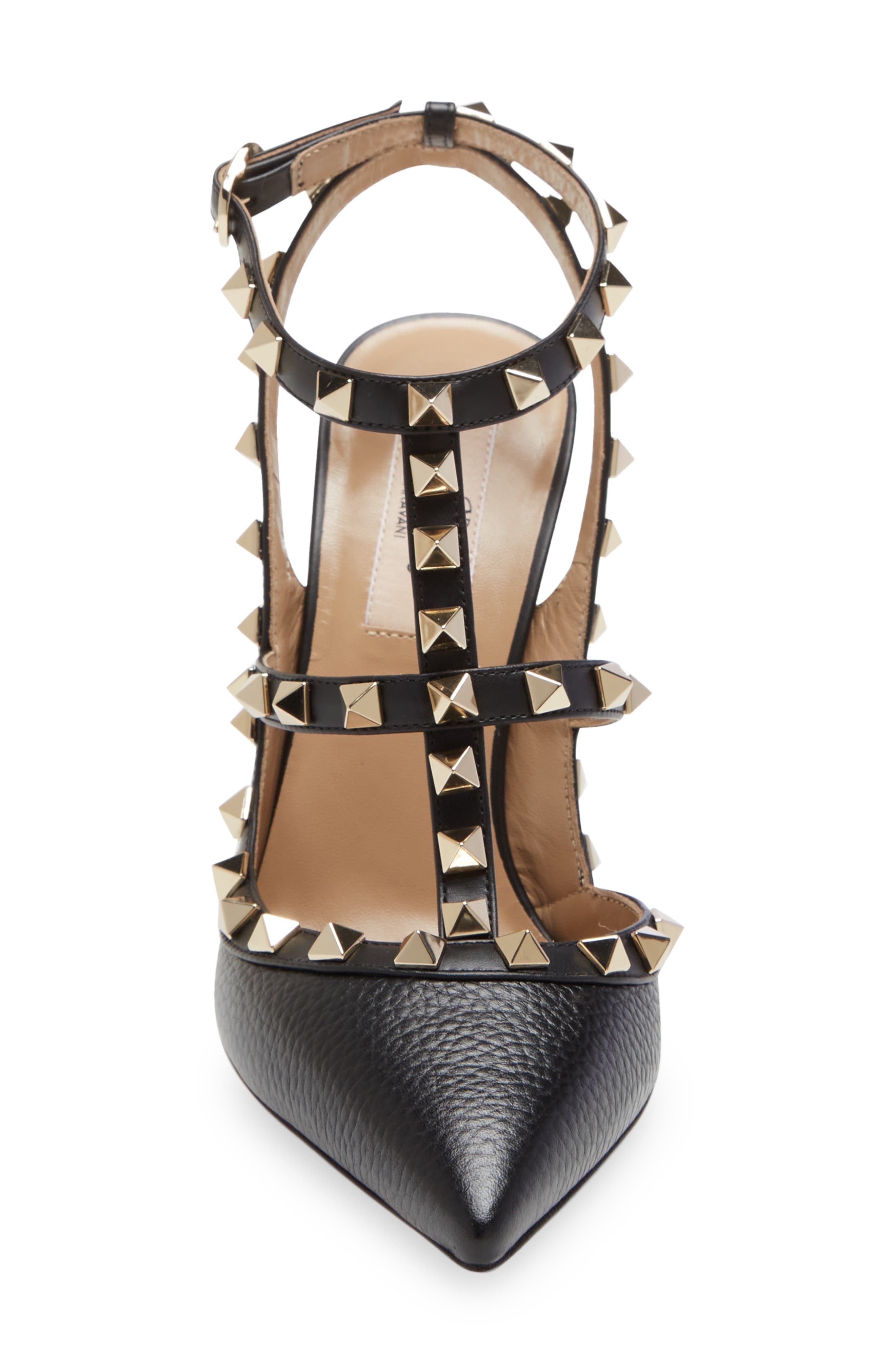 Valentino Garavani Rockstud Ankle Strap Pump in 0No Nero at Nordstrom - 4