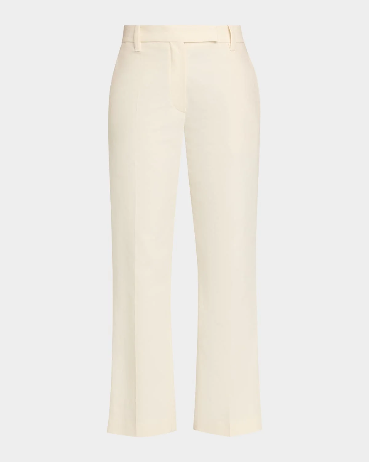 Stretch Cotton Gabardine Kickflare Ankle Cigarette Pants - 1