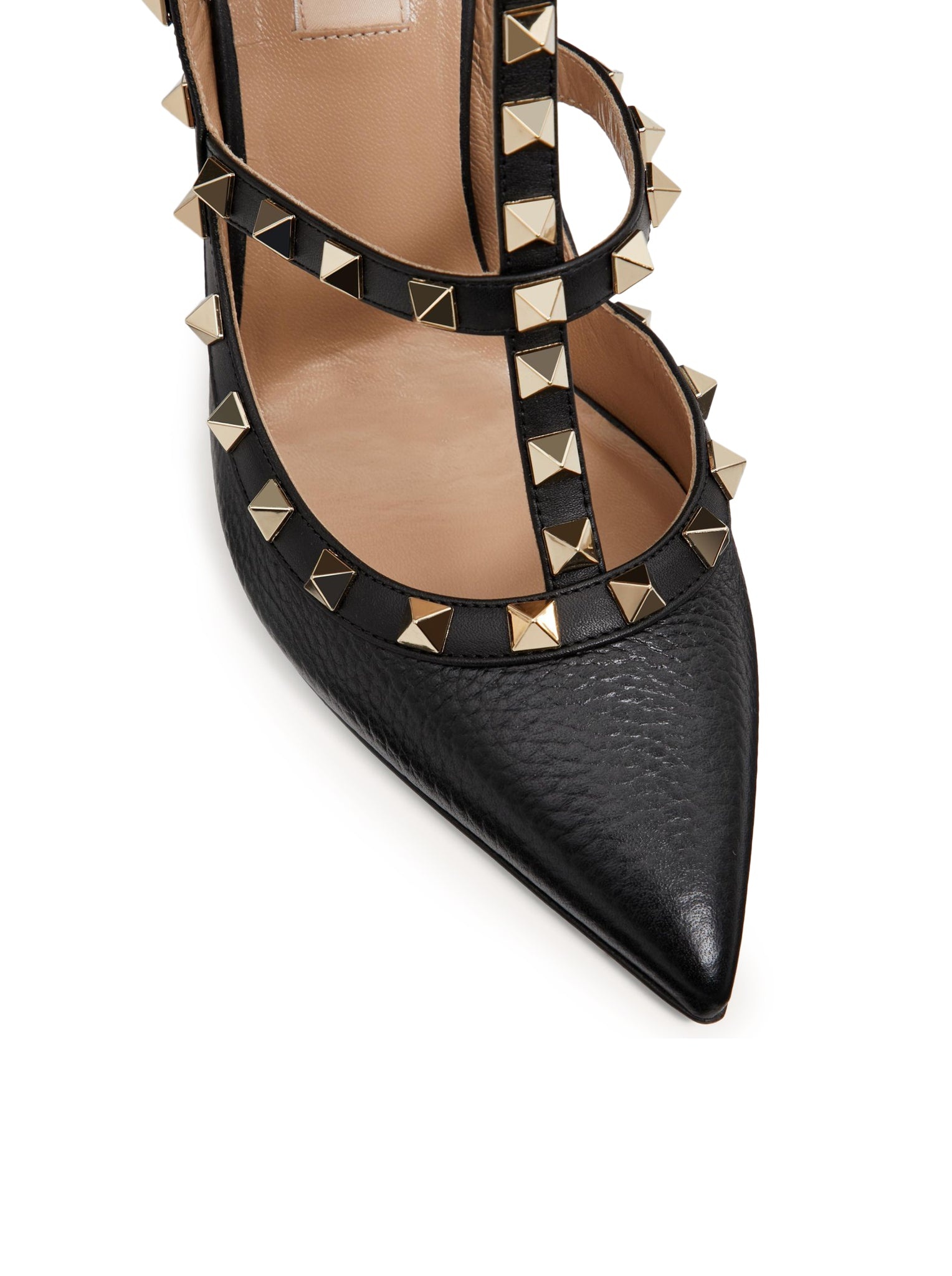 ROCKSTUD GARNET CALFSKIN STRAPS PUMPS 100MM - 6