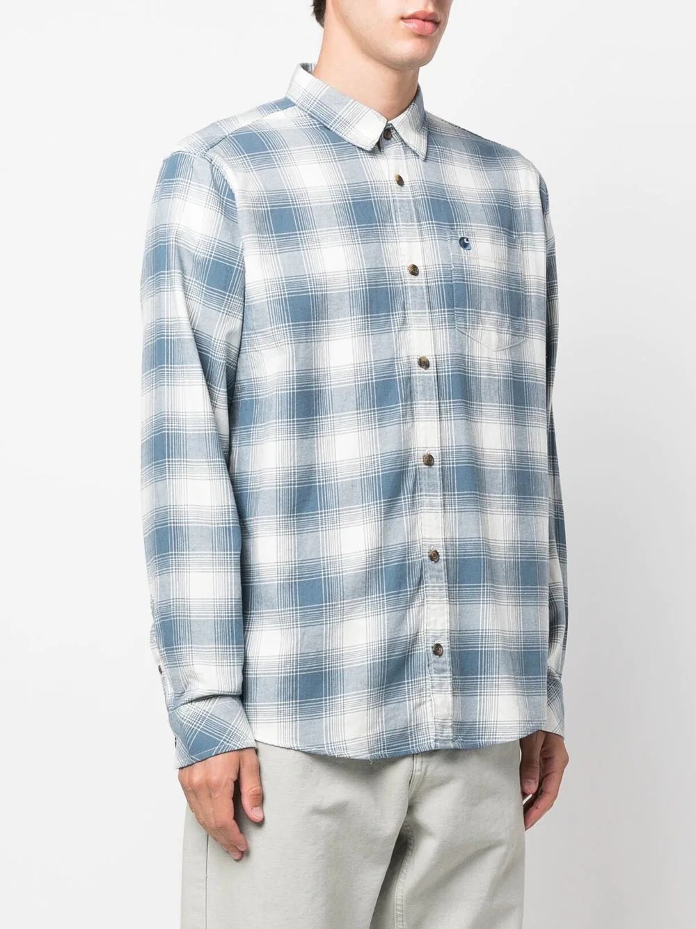 checked long-sleeve shirt - 3