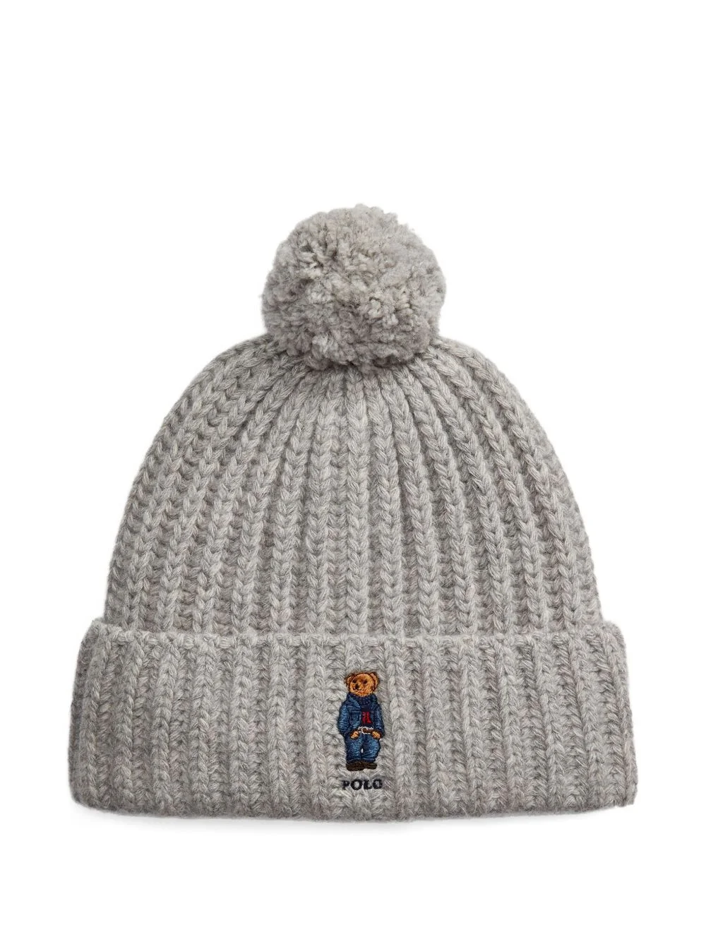ribbed pom-pom beanie - 1