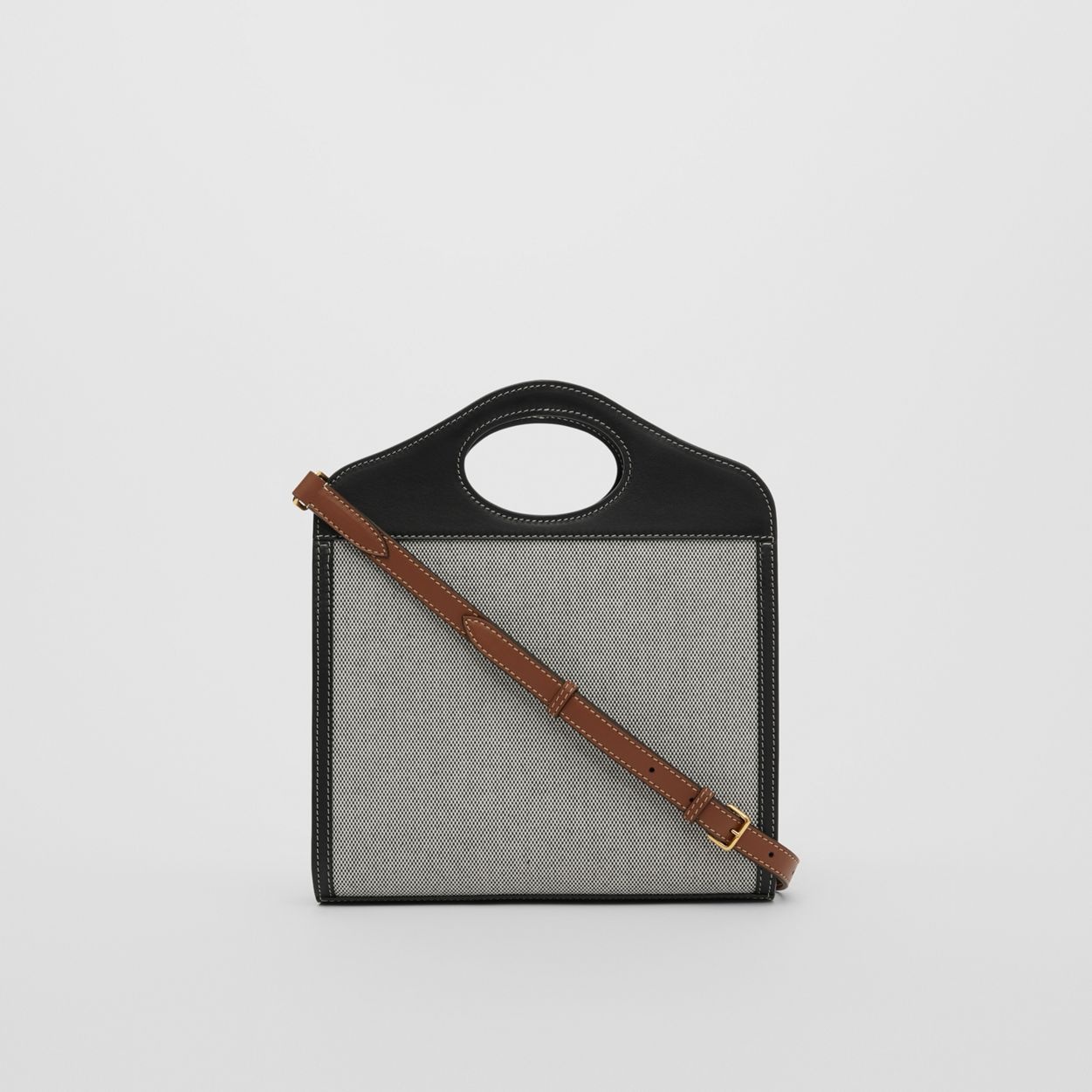 Mini Tri-tone Canvas and Leather Pocket Bag - 8