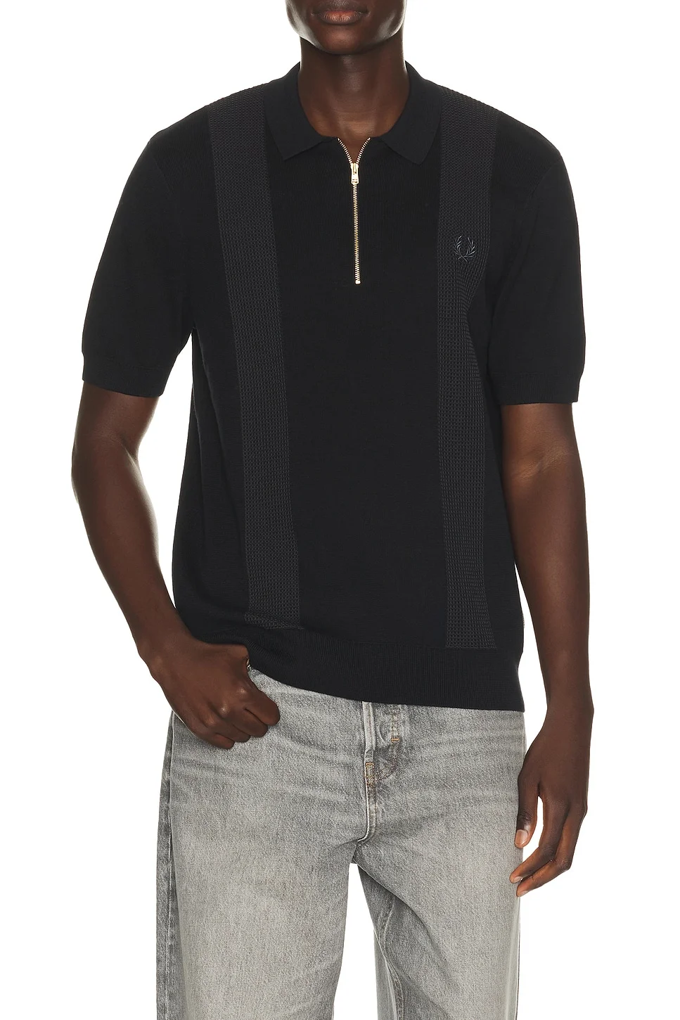 Panel Detail Knitted Polo - 1