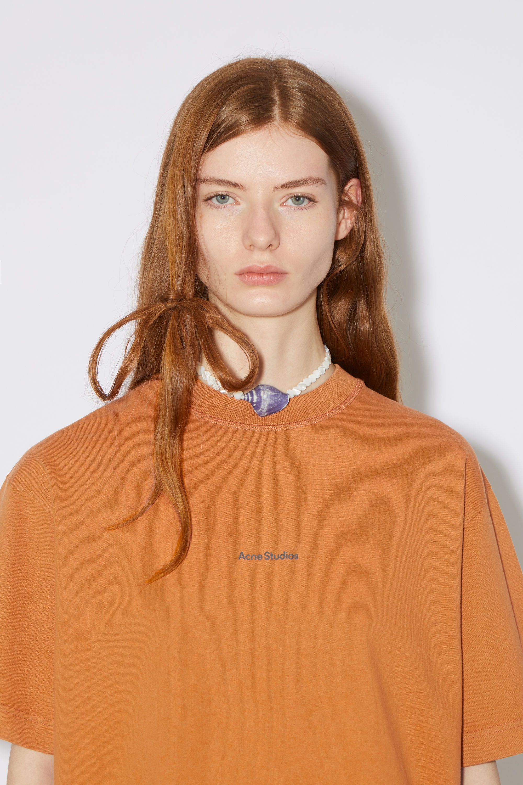 Logo t-shirt dress - Burnt orange - 5