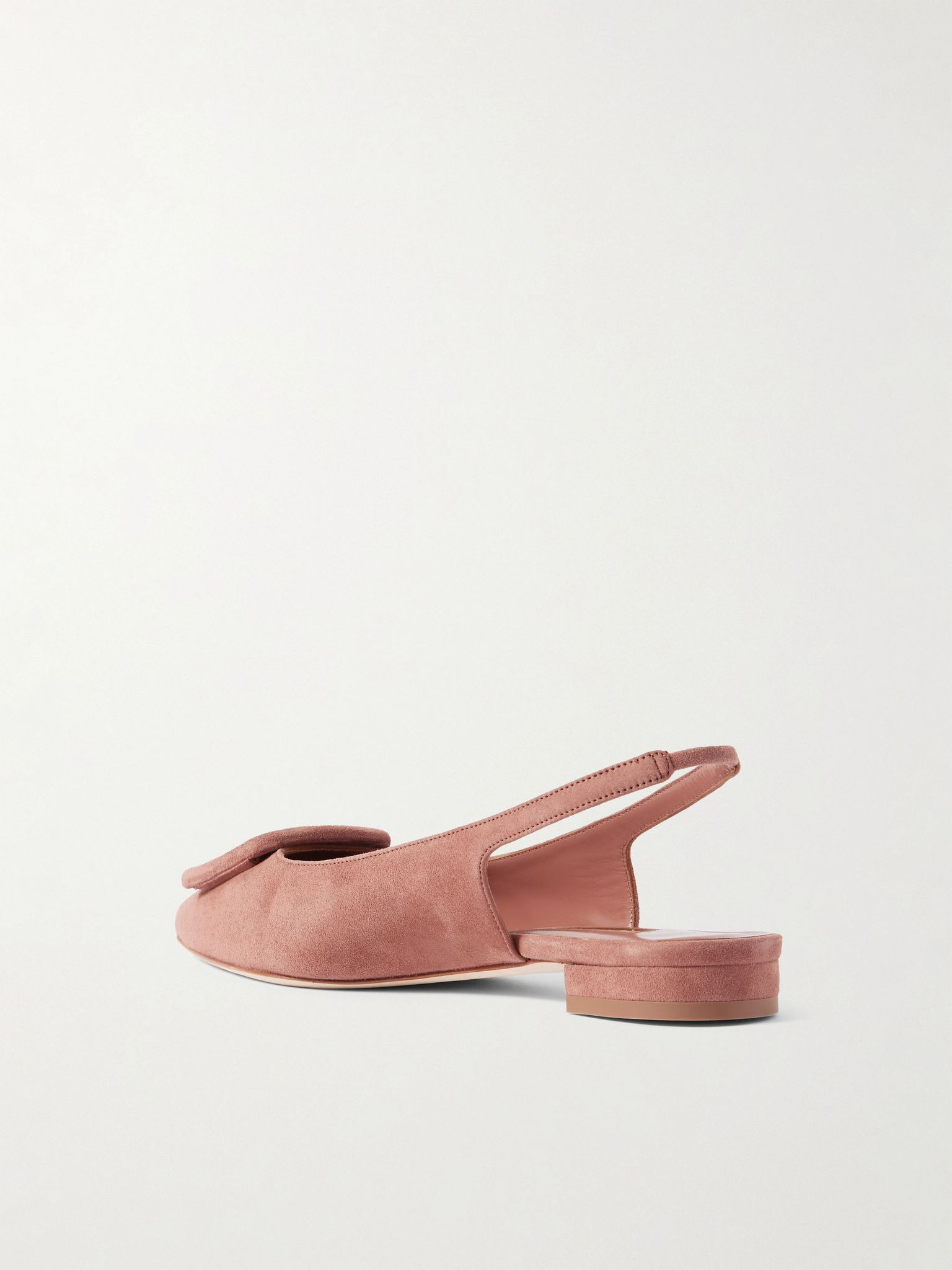 Maylura buckled suede slingback flats Pink - 3
