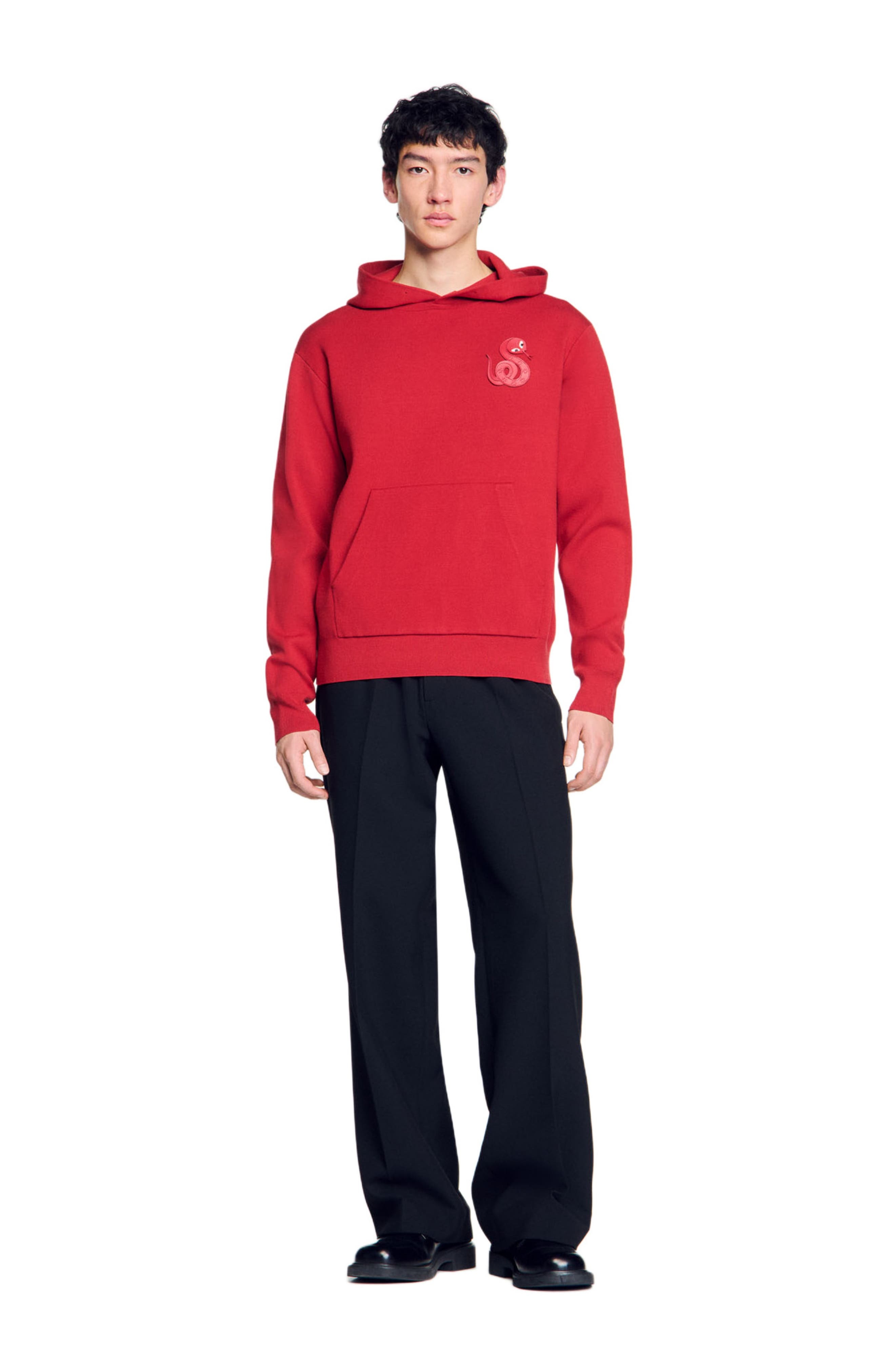 SANDRO Knit sweatshirt with snake detail in Red at Nordstrom - 2