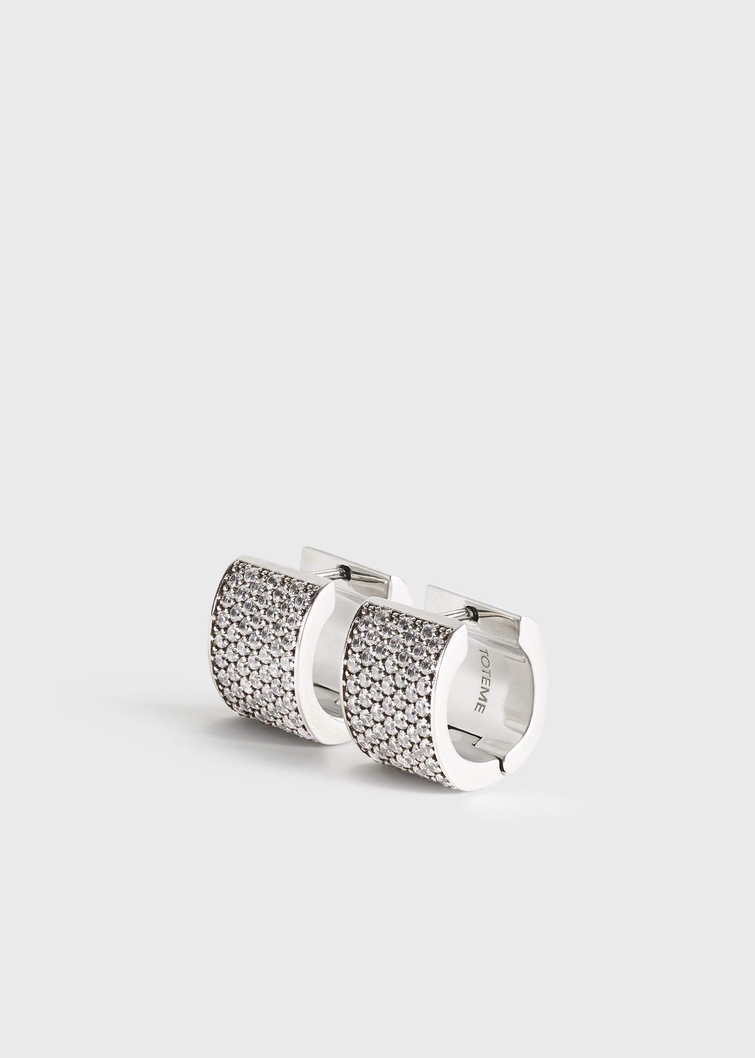 Signature pavé hoops silver - 5