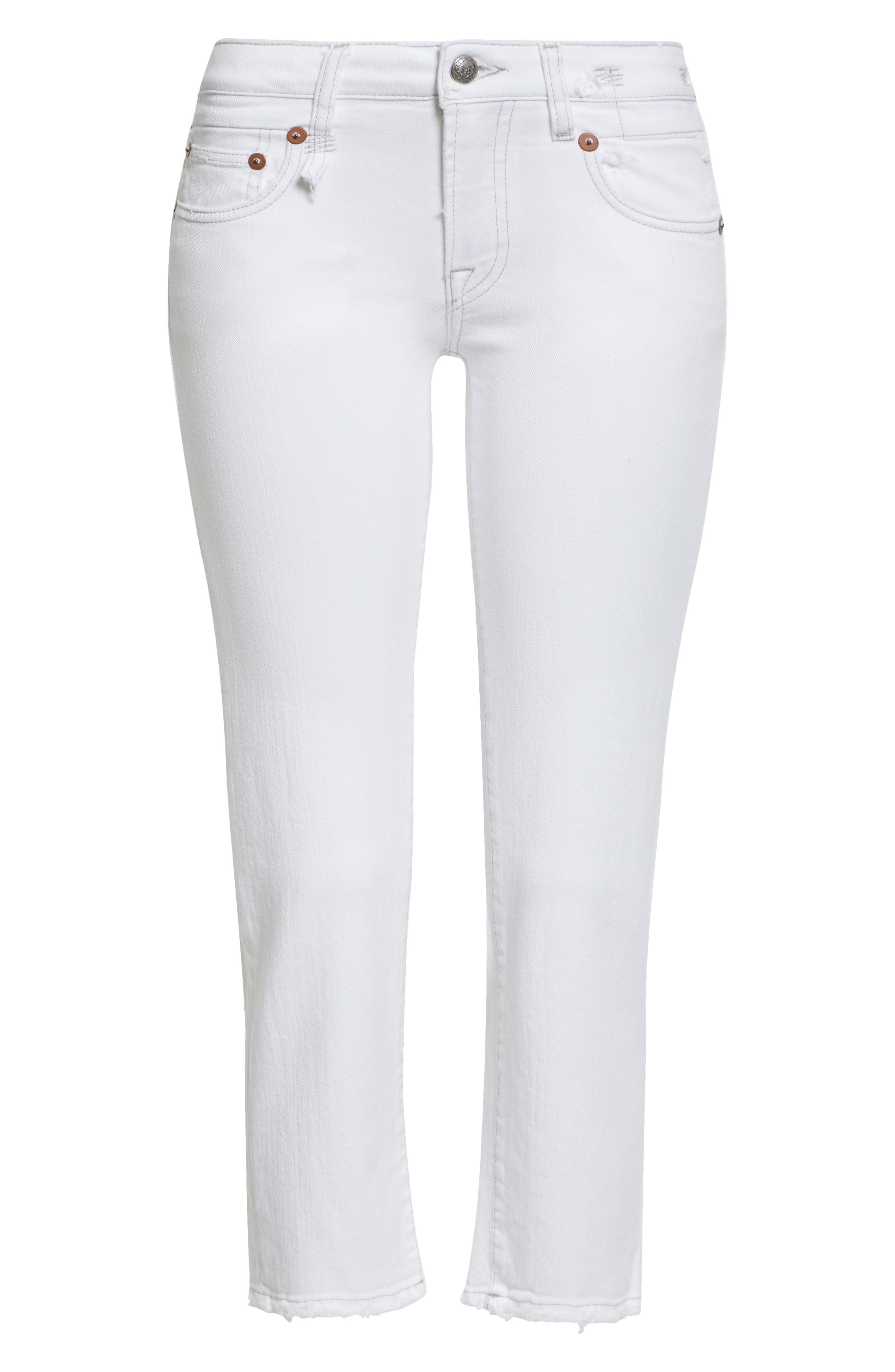 R13 Boy Straight Ankle Jeans in Bale White at Nordstrom - 5