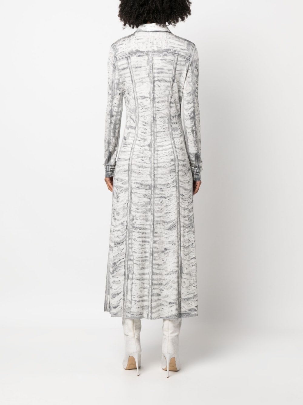 printed long-sleeve dress - 4