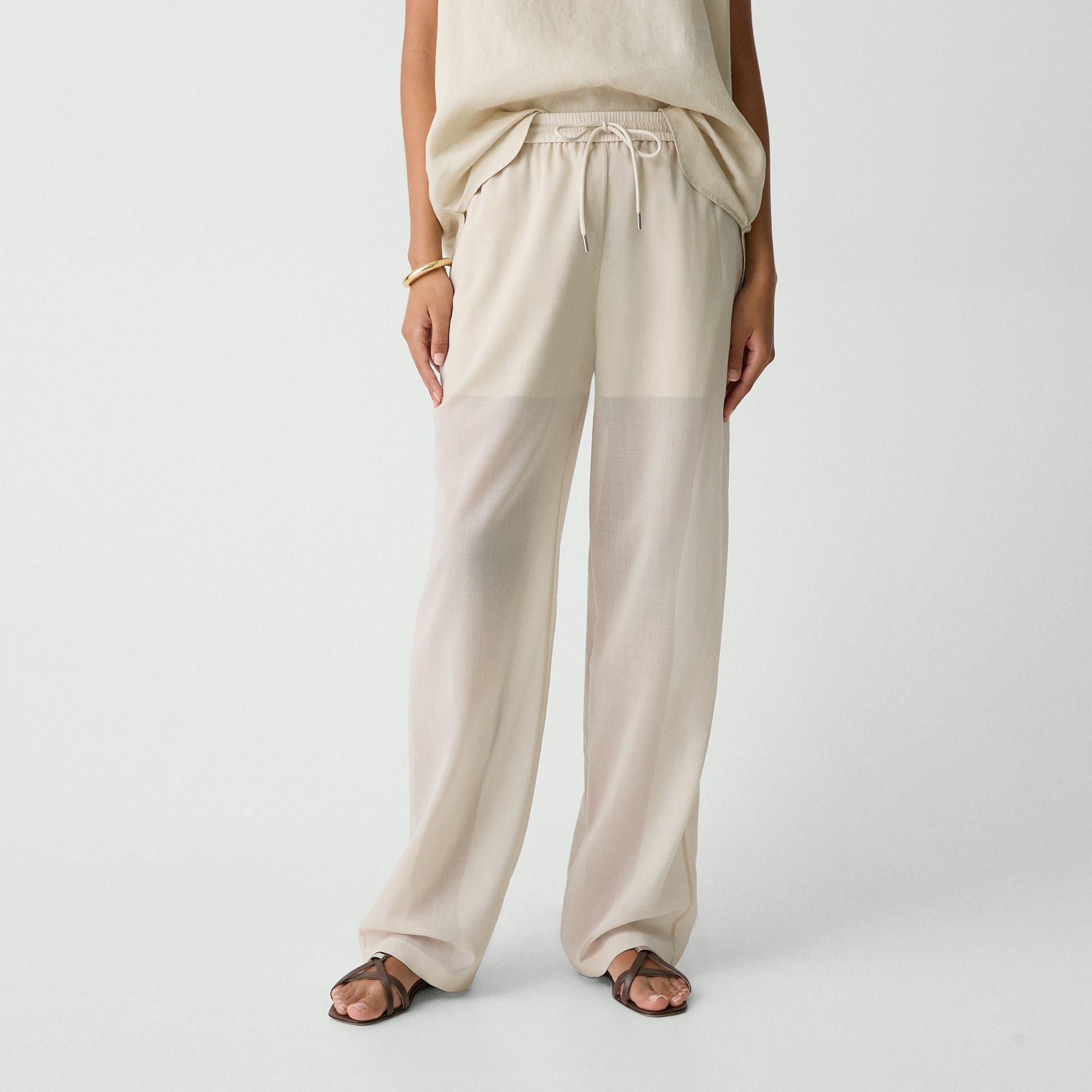 Drawcord Pull-On Pant in Lightweight Wool - 5