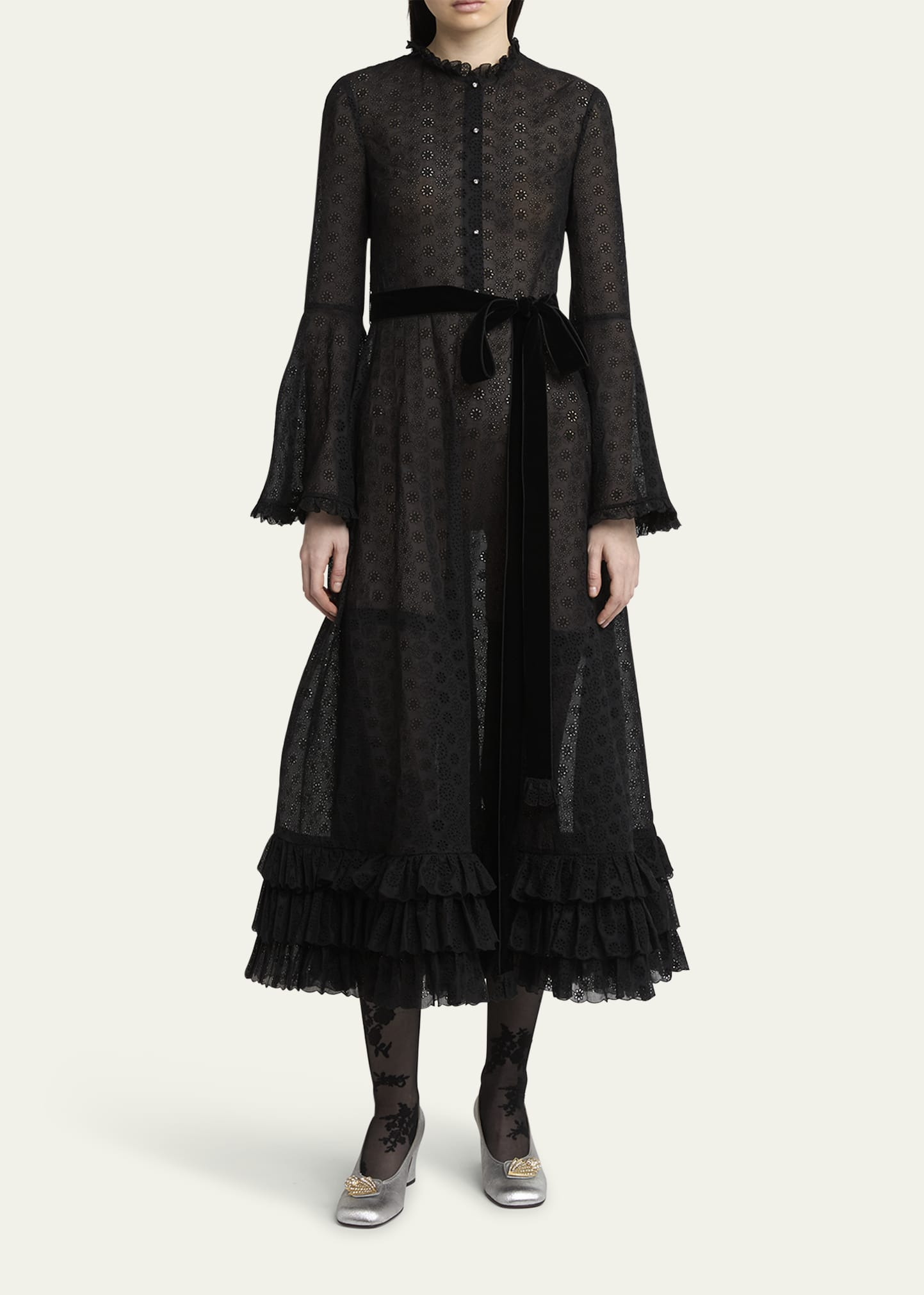 Daisy Sangallo Ruffle Trim Belted Midi Dress - 2