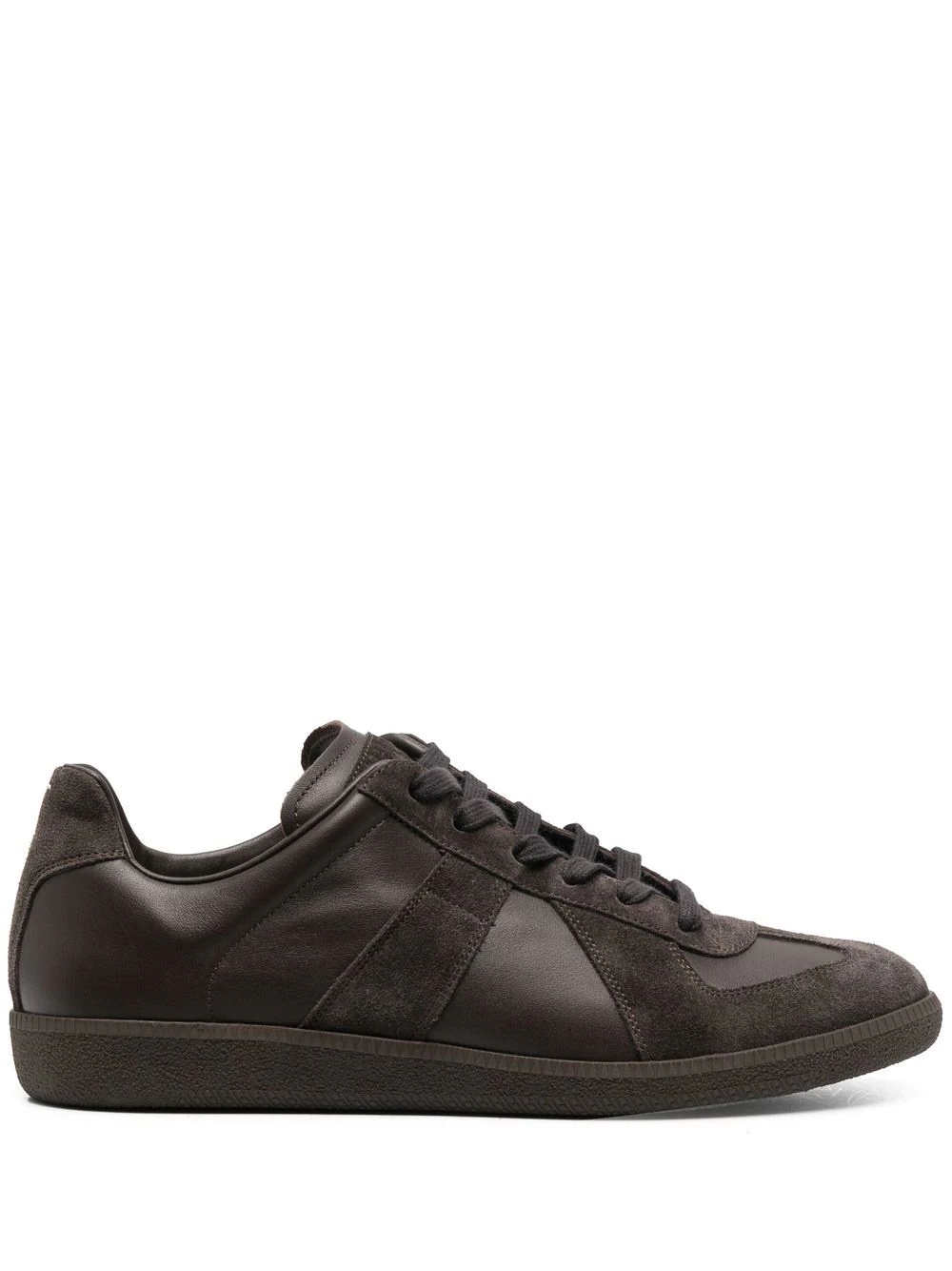 suede contrast sneakers - 1