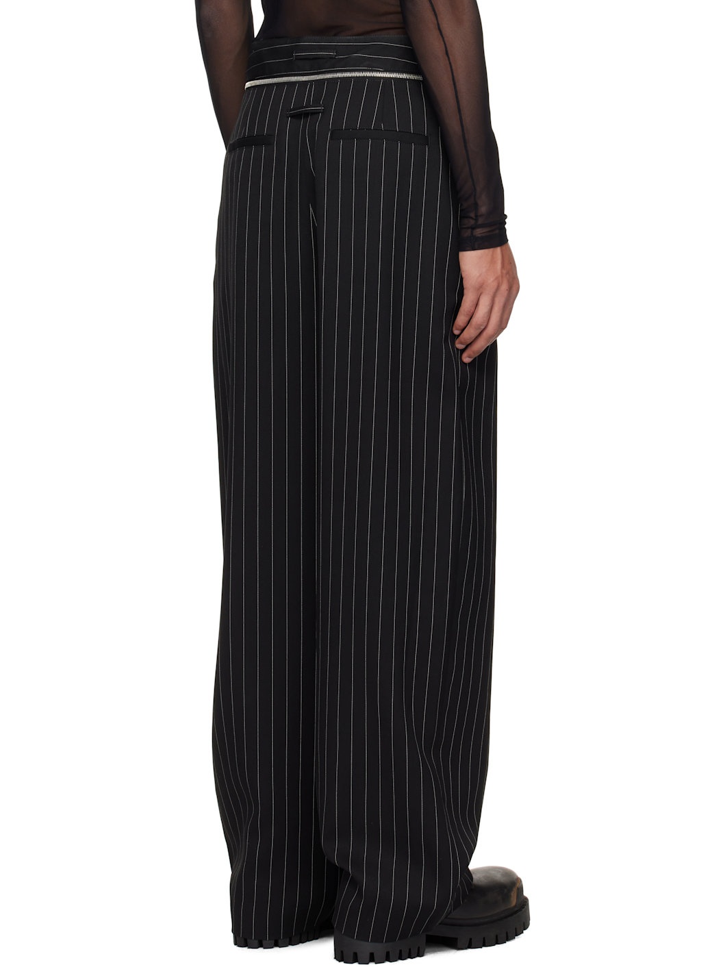 Black 'The Belted Suit' Trousers - 3