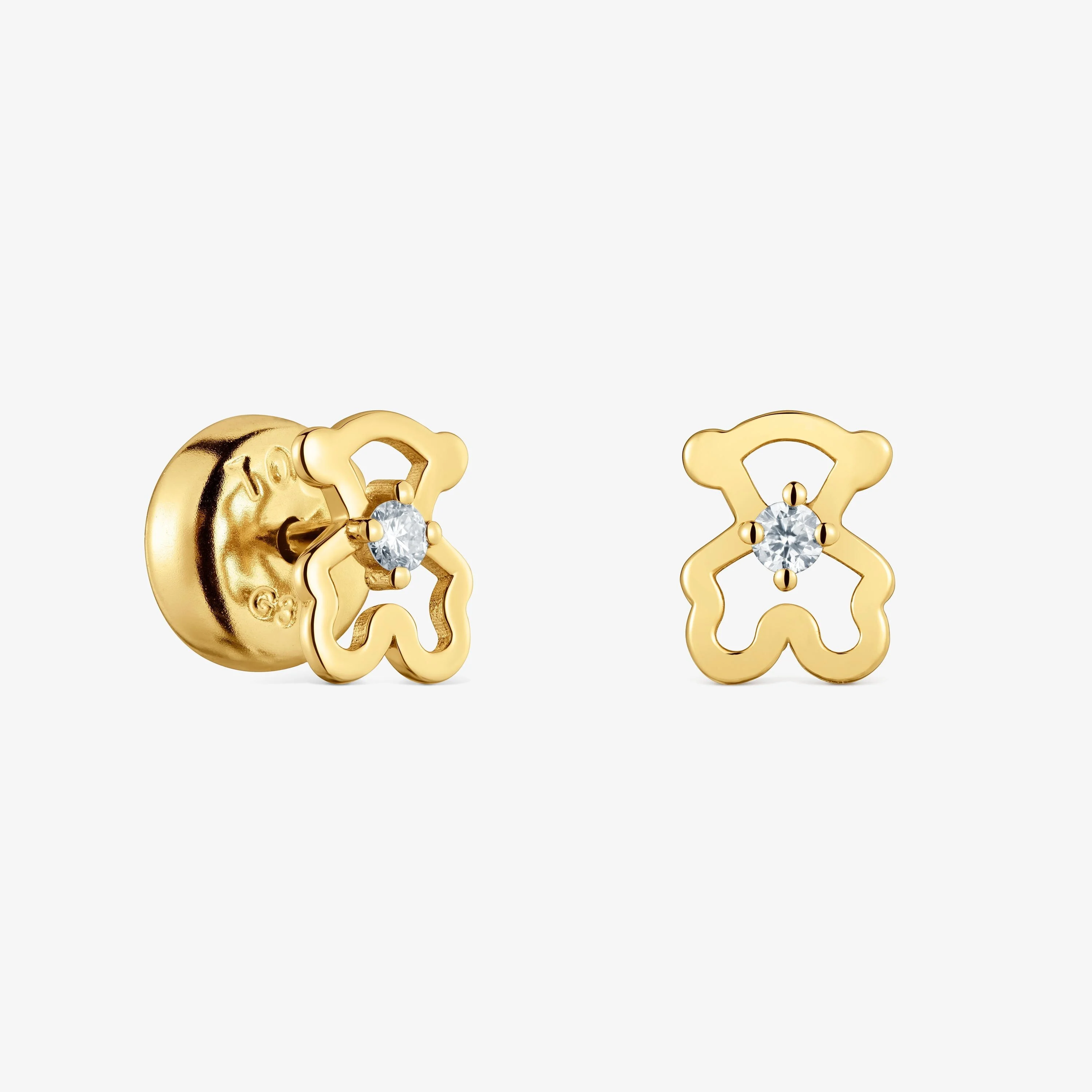 9kt gold and diamond Bear earrings TOUS Kaos - 1