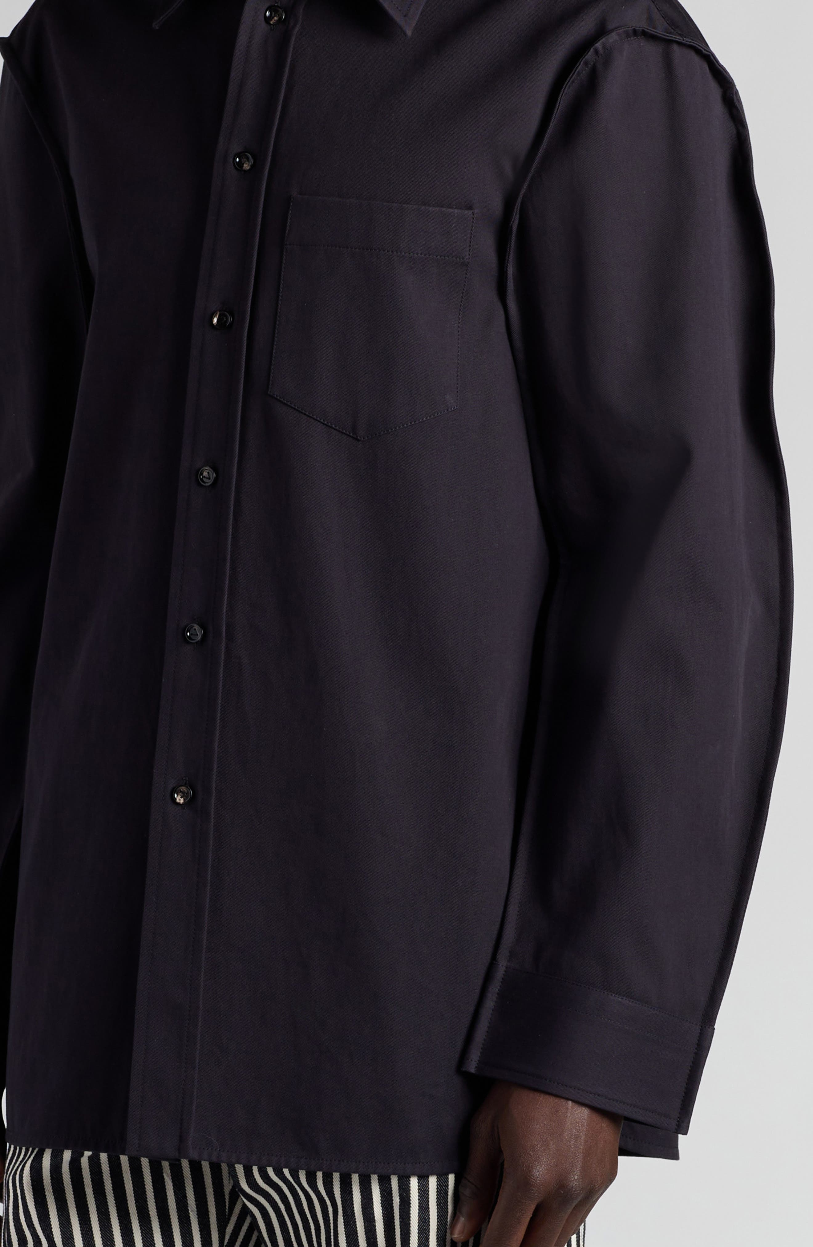 Cotton Twill Button-Up Shirt - 5