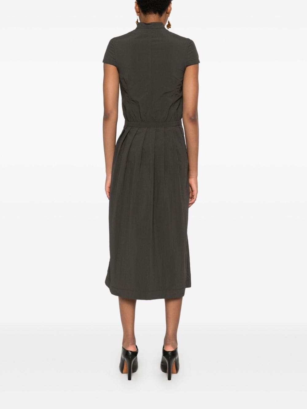 pleat-detail midi dress - 4