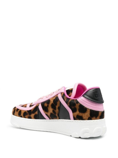 GCDS leopard-print lace-up trainers outlook