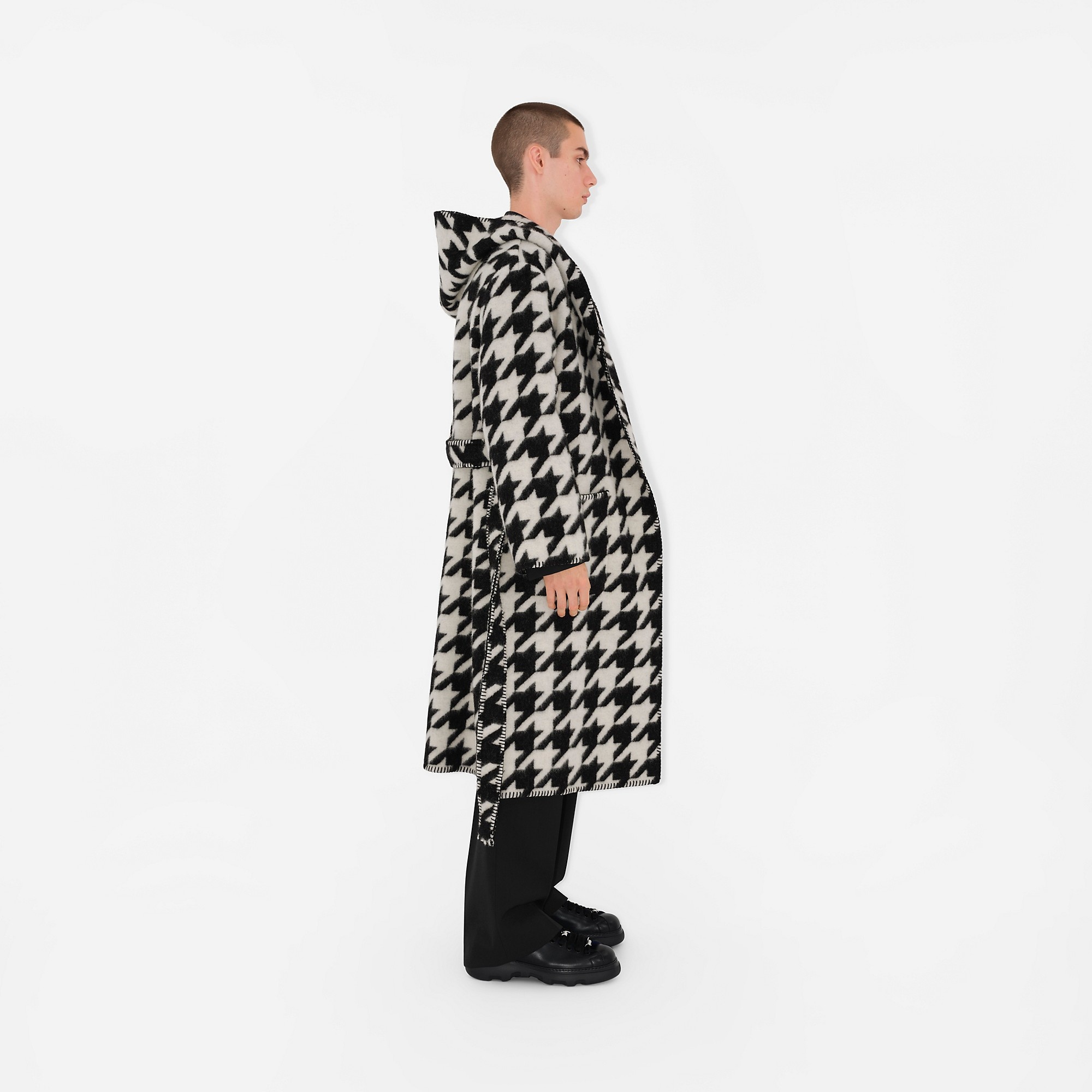 Houndstooth Wool Robe - 6