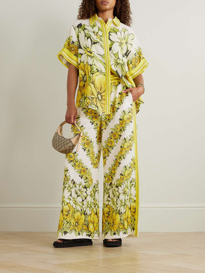 ALÉMAIS Gisela floral-print linen wide-leg pants outlook