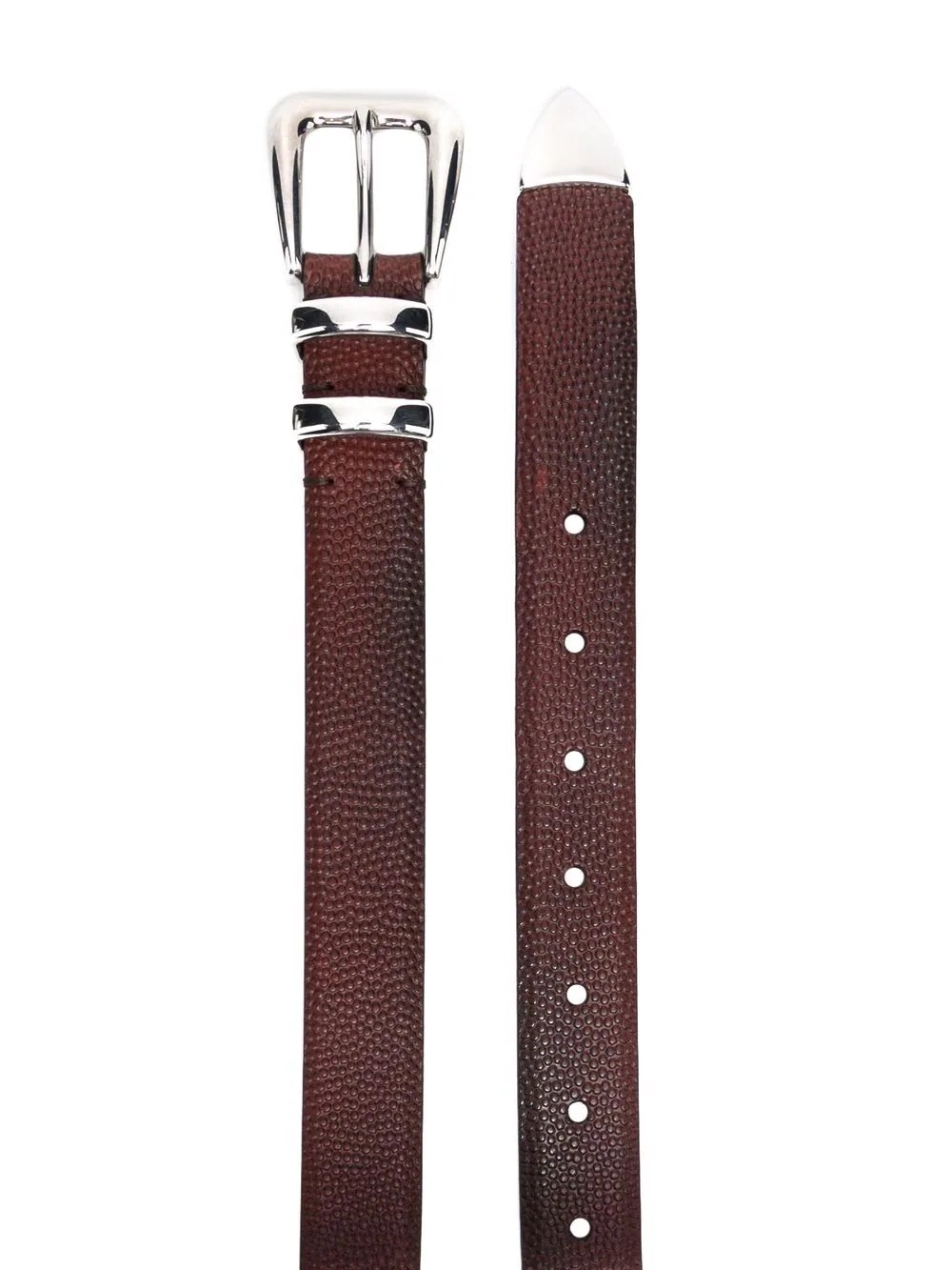 buckle-fastening leather belt - 2