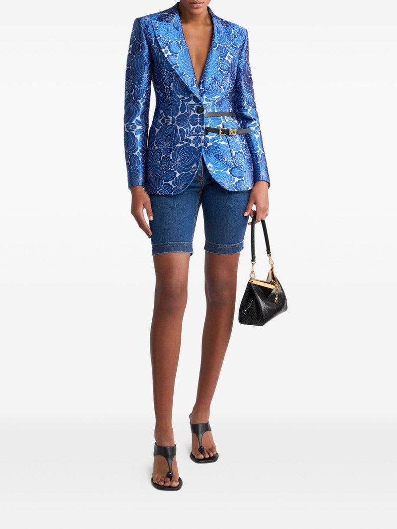 Etro embroidered denim shorts outlook