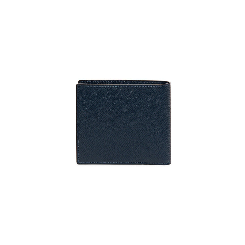 Santoni Blue saffiano leather wallet with coin pocket outlook