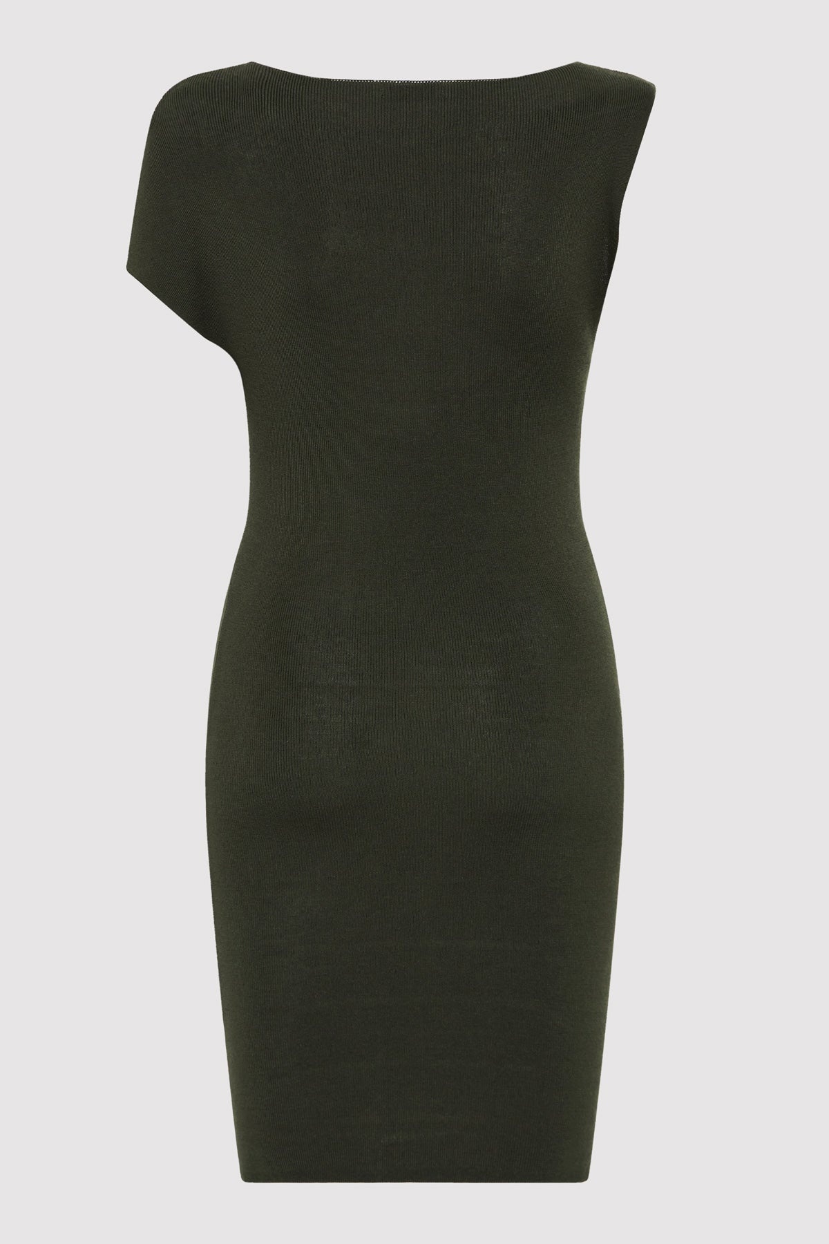 Asymmetric Knit Mini Dress - Basil - 6