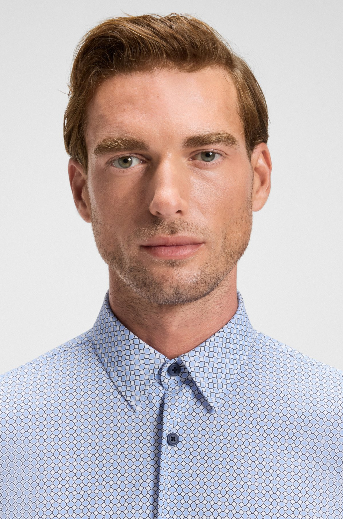 REGULAR-FIT SHIRT IN PERFORMANCE-STRETCH FLORAL-PRINT JERSEY - 3