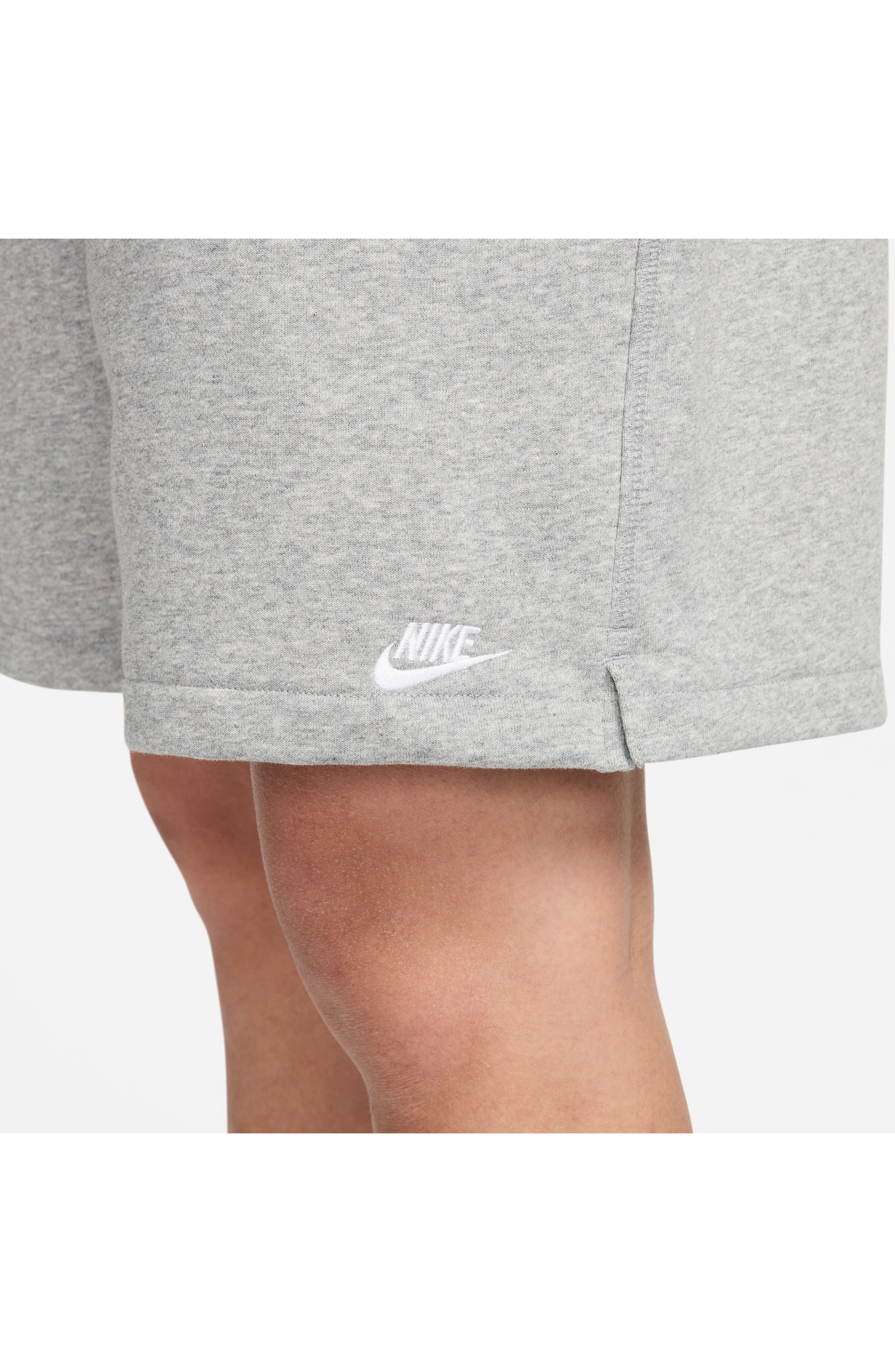 Nike Club French Terry Flow Shorts in Dark Grey Heather/Smoke Grey at Nordstrom - 9