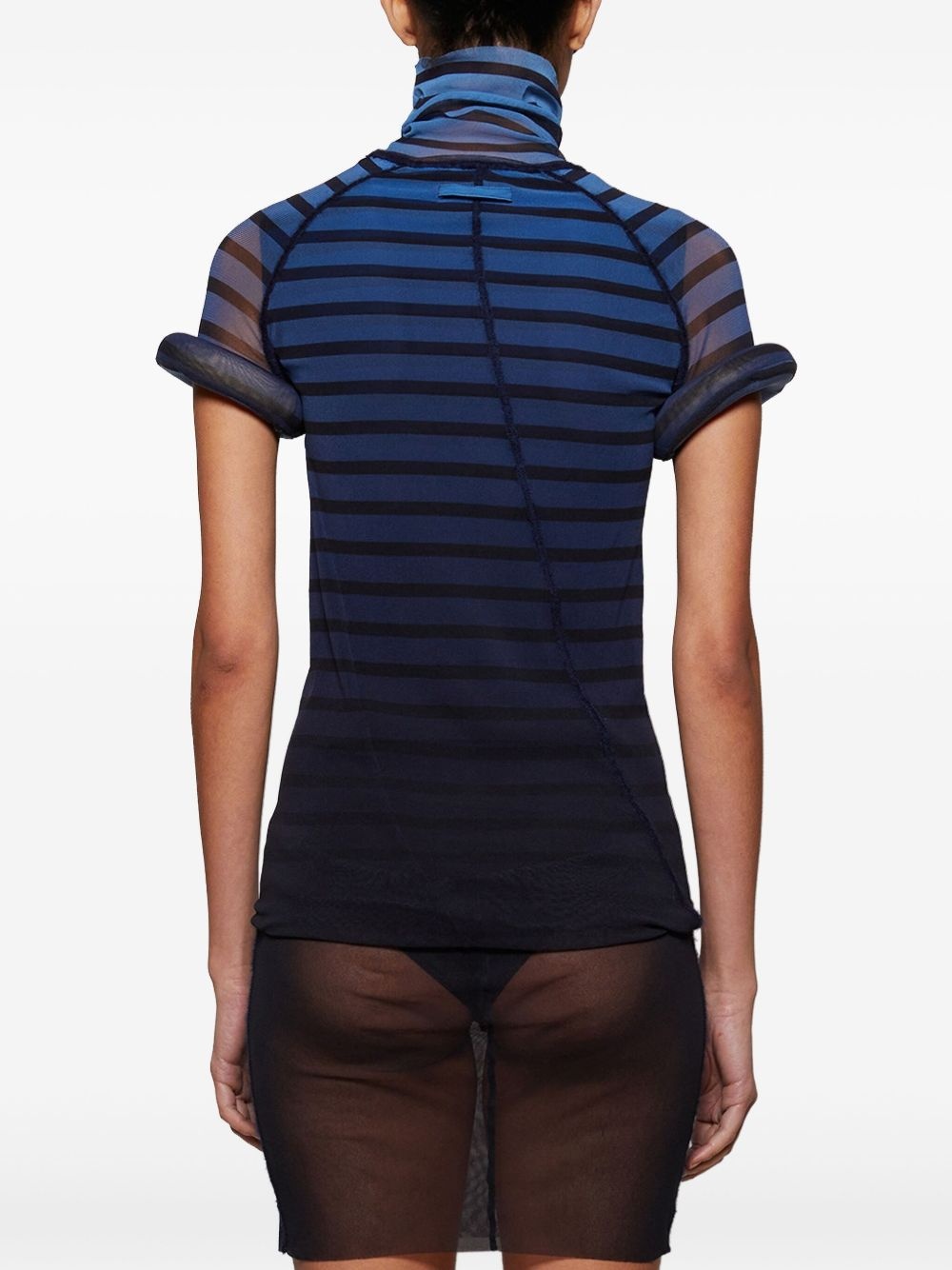 striped mesh mini dress - 5